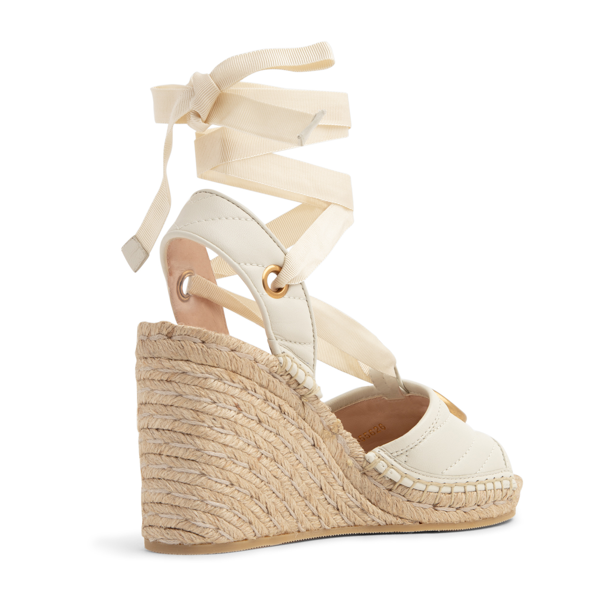 

Platform matelassé espadrilles, White