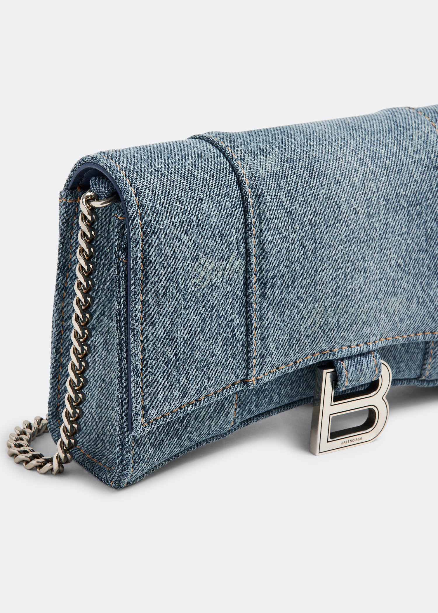 Balenciaga Hourglass chain wallet for Women - Blue in UAE | Level 