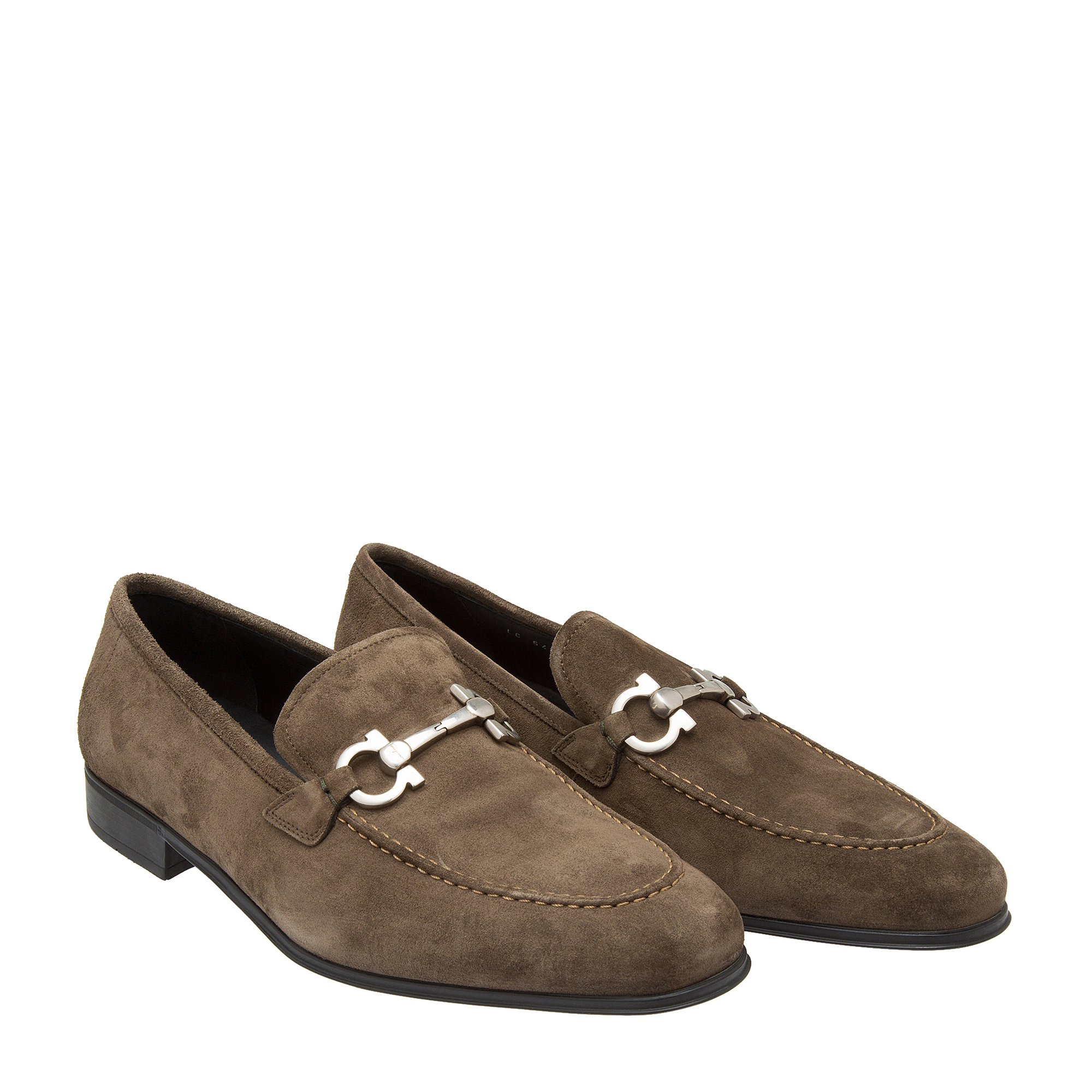 

Gancio suede loafers, Grey