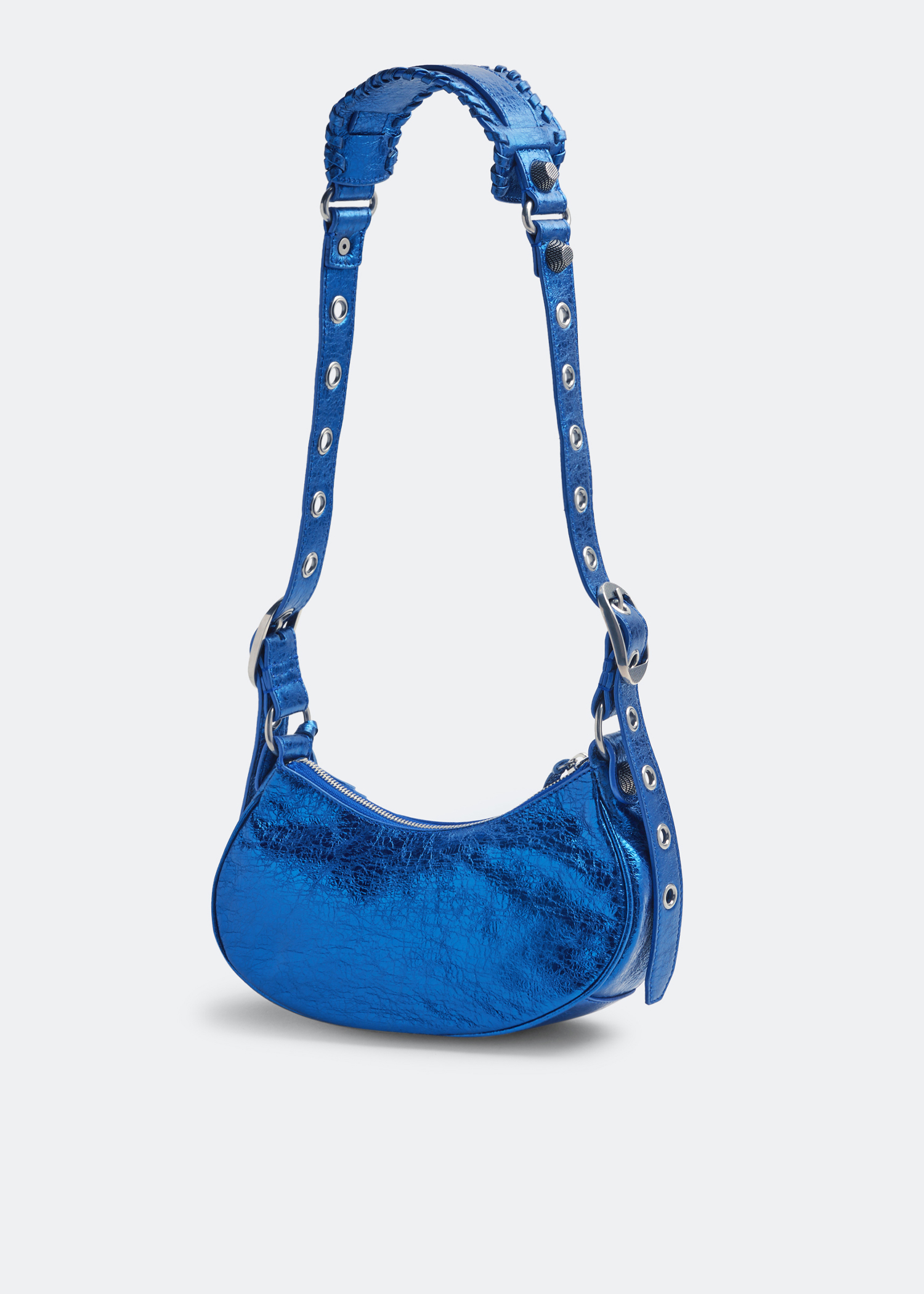 Balenciaga blue sales suede bag