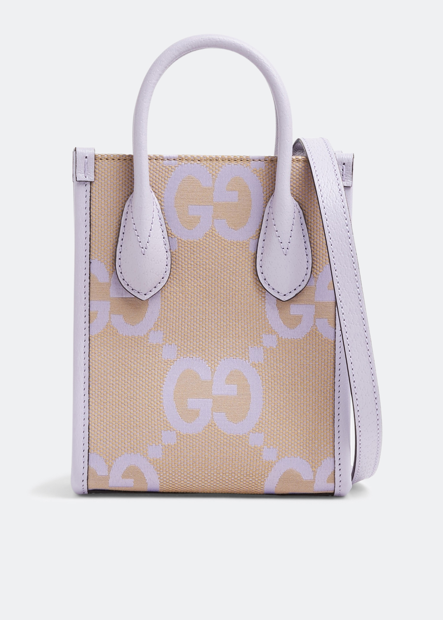 Gucci Jumbo GG Mini Tote Bag Beige/Lilac in Canvas - US