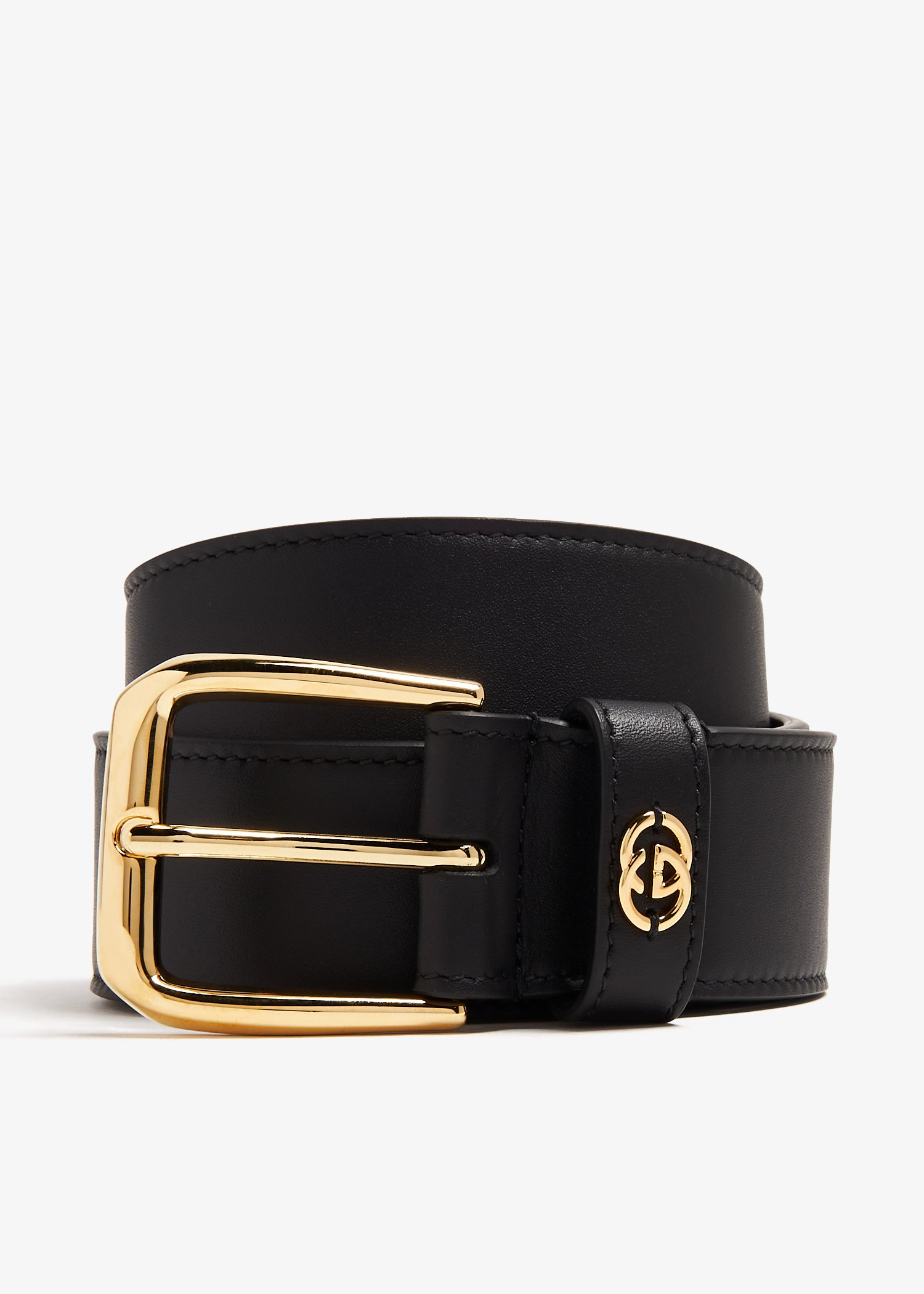 

Interlocking G square buckle belt, Black