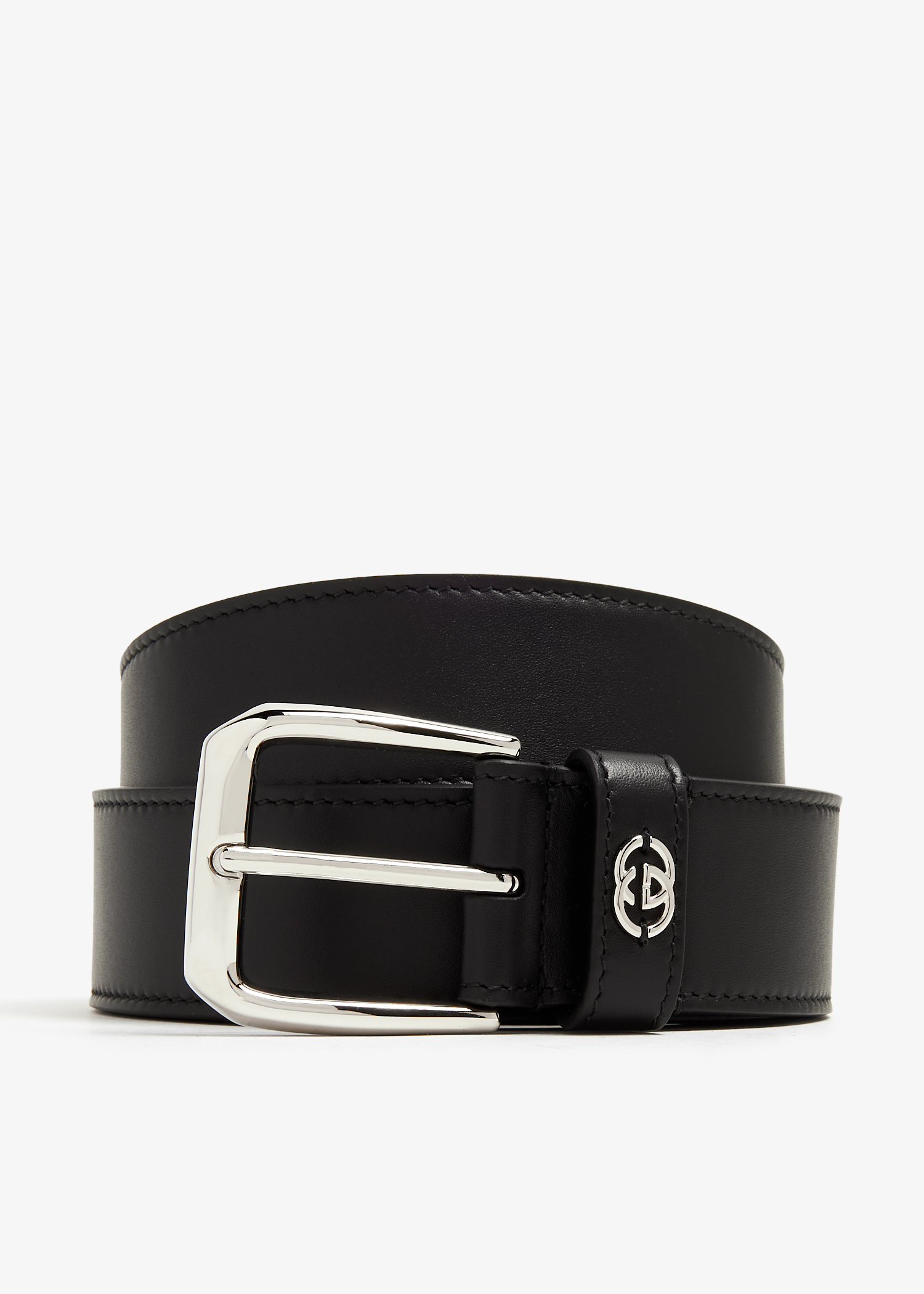 

Interlocking G square buckle belt, Black