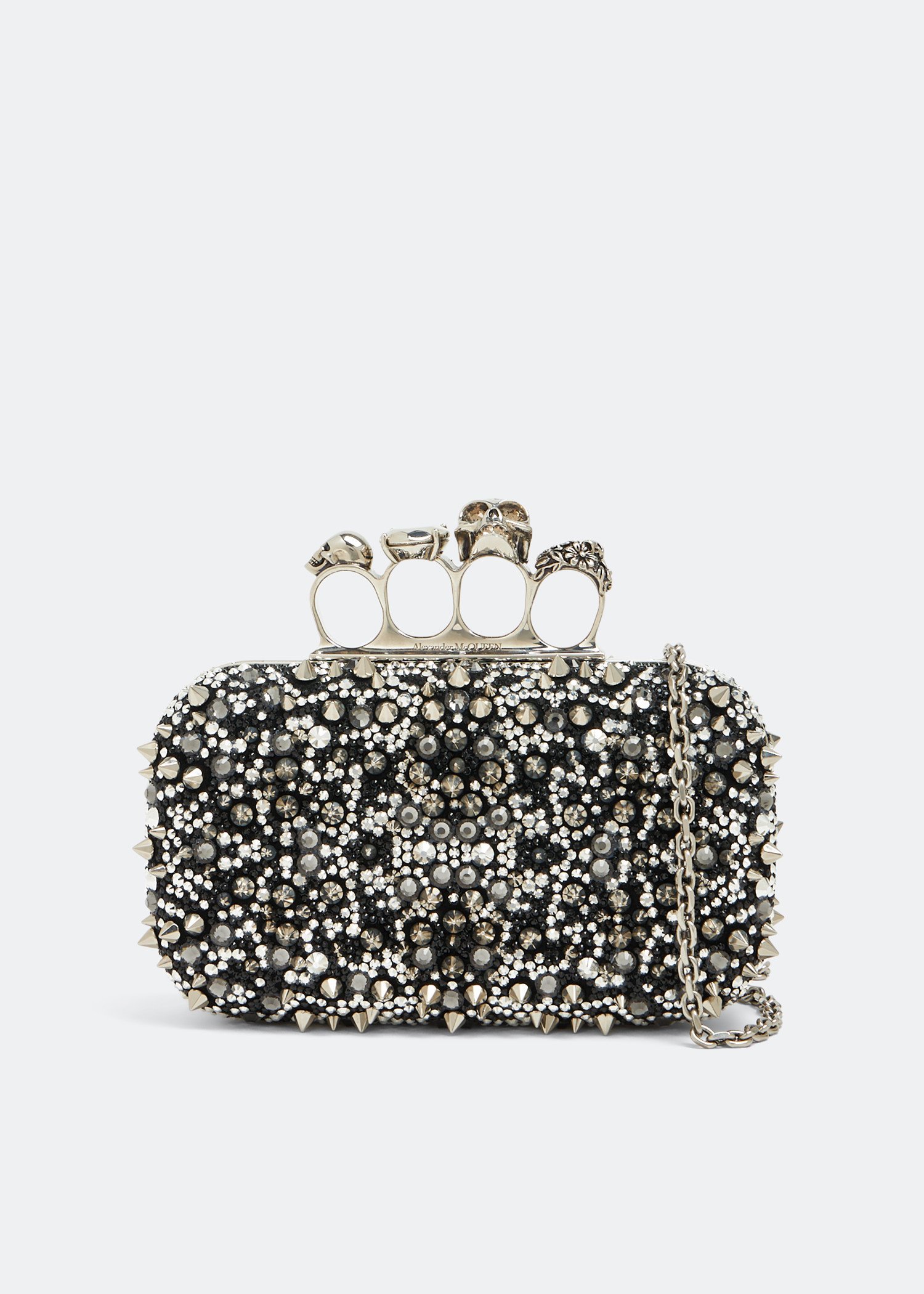 

Skull Four Ring clutch, Black