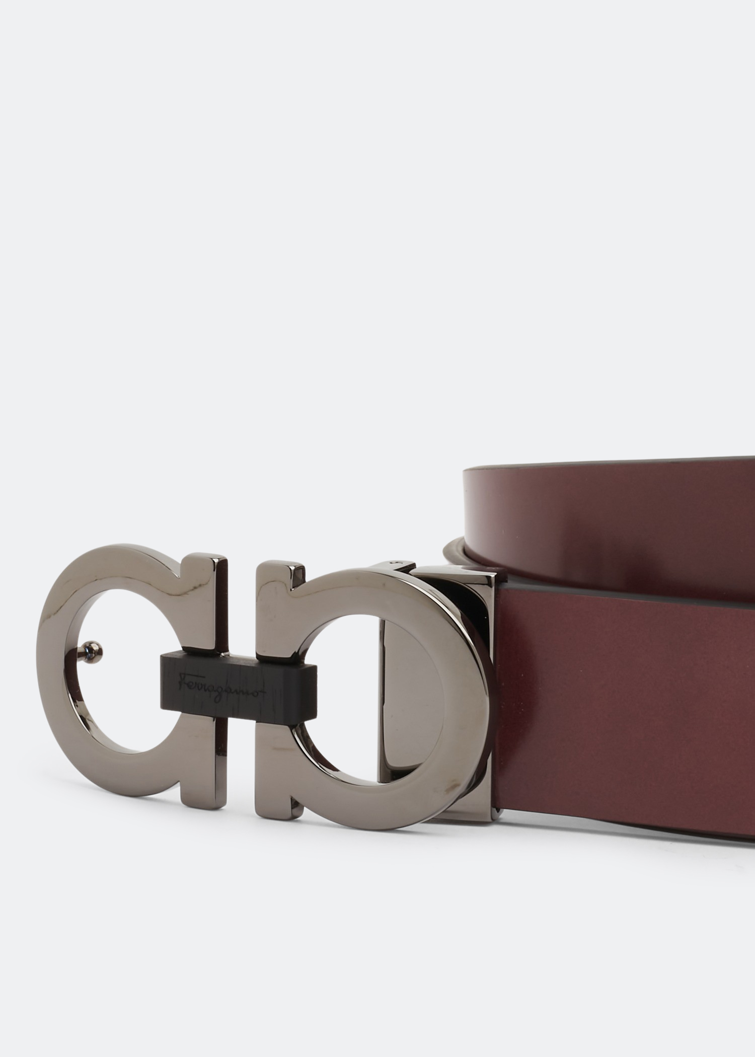 

Reversible Gancini belt, Brown