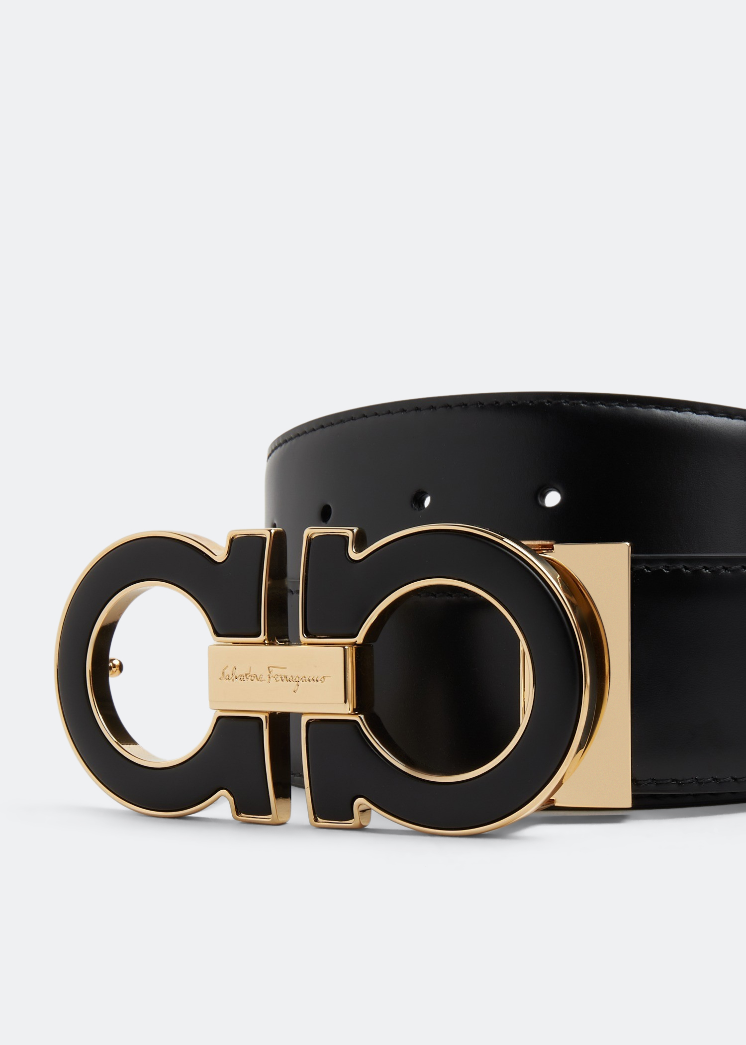 

Reversible Gancini belt, Black