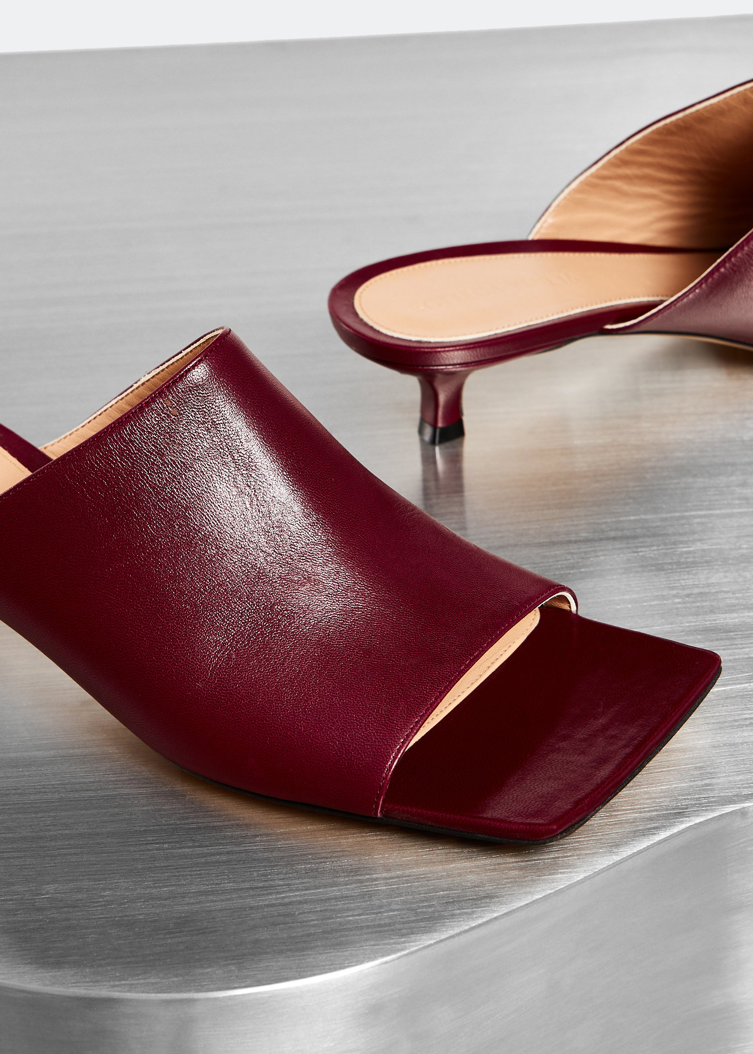 

Stretch leather mules, Burgundy