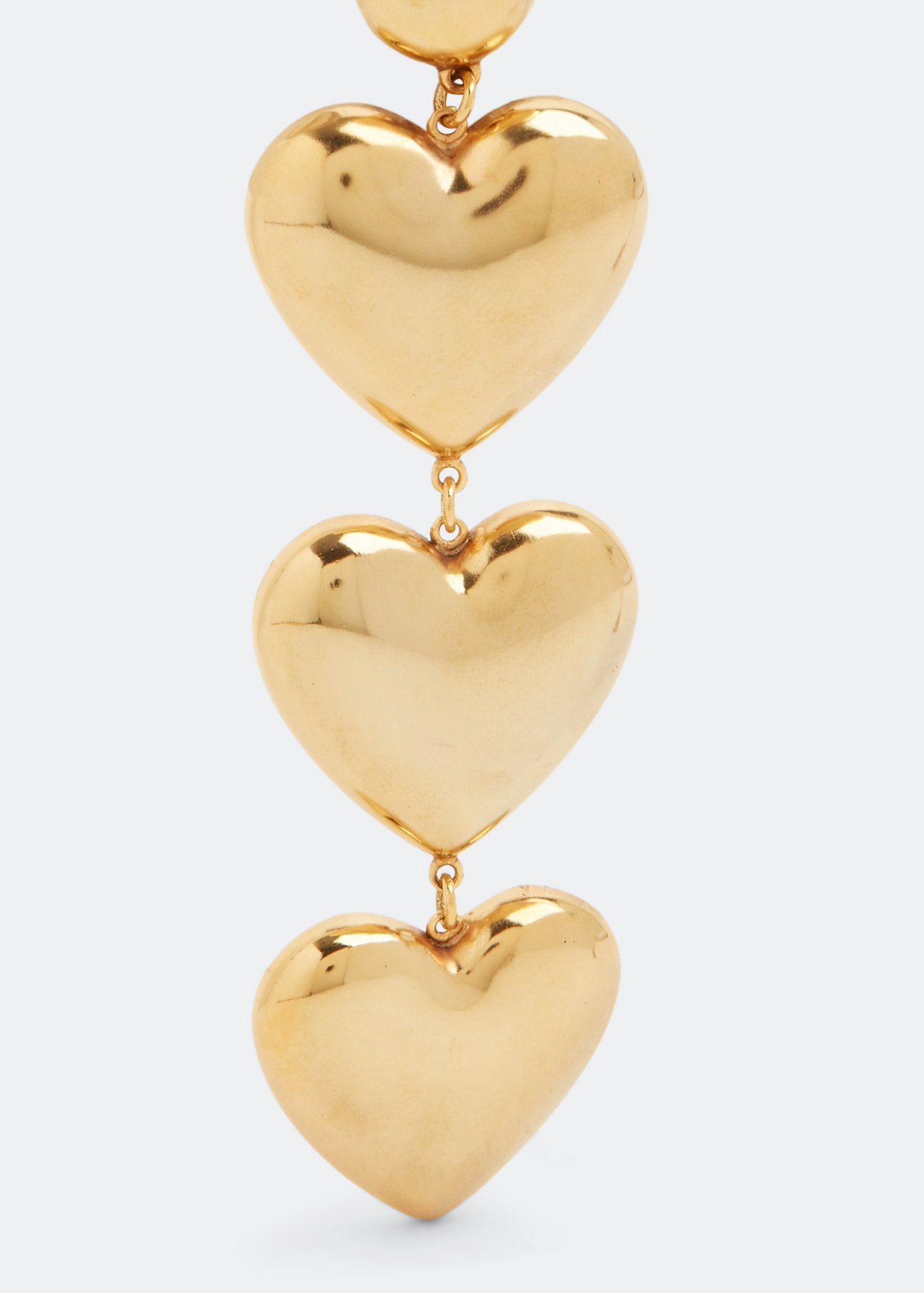 

Triple heart drop earrings, Gold