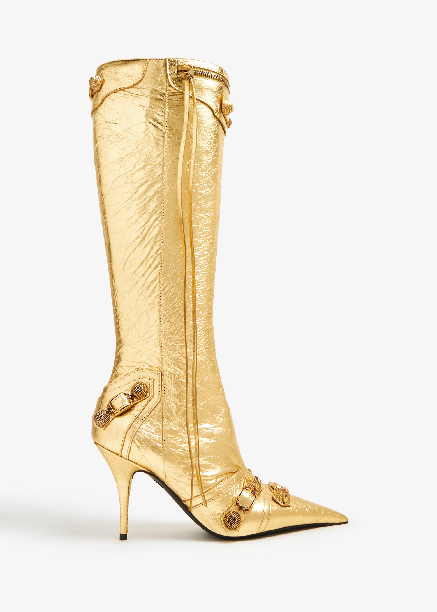 Gold thigh high shop balenciaga boots