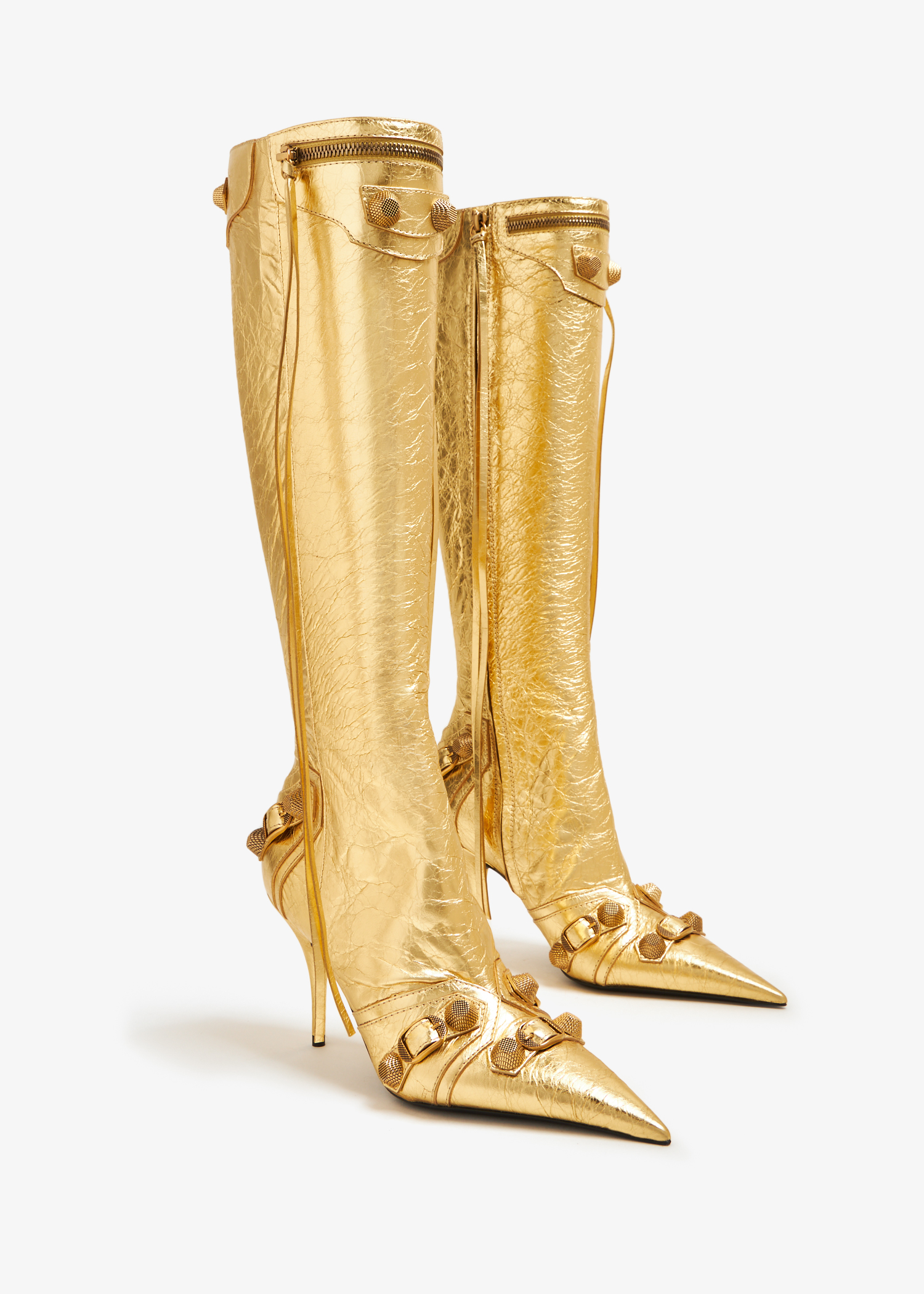 Balenciaga hot sale boots gold