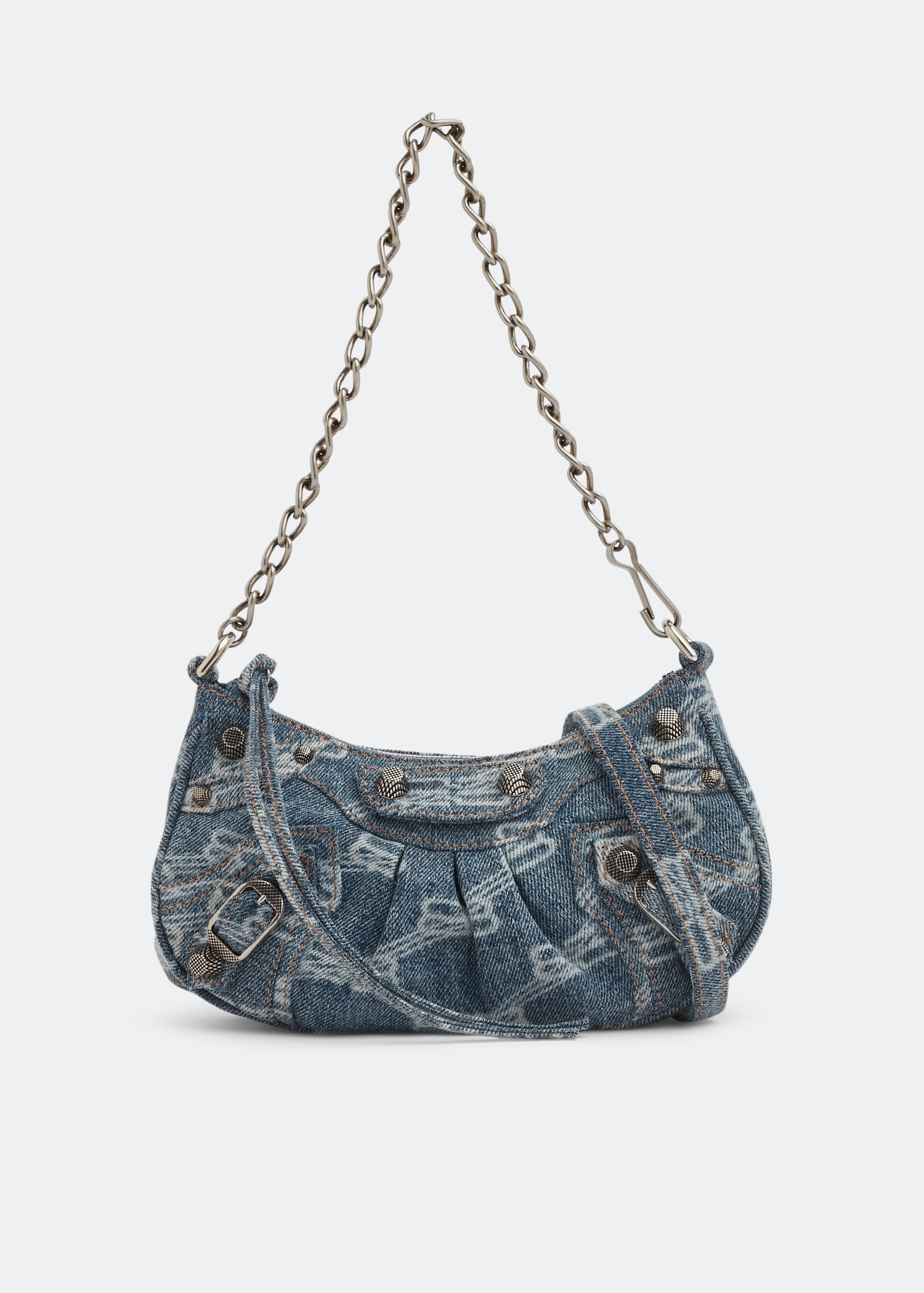 Women's Le Cagole Mini Bag With Chain Bb Monogram Bleached Denim