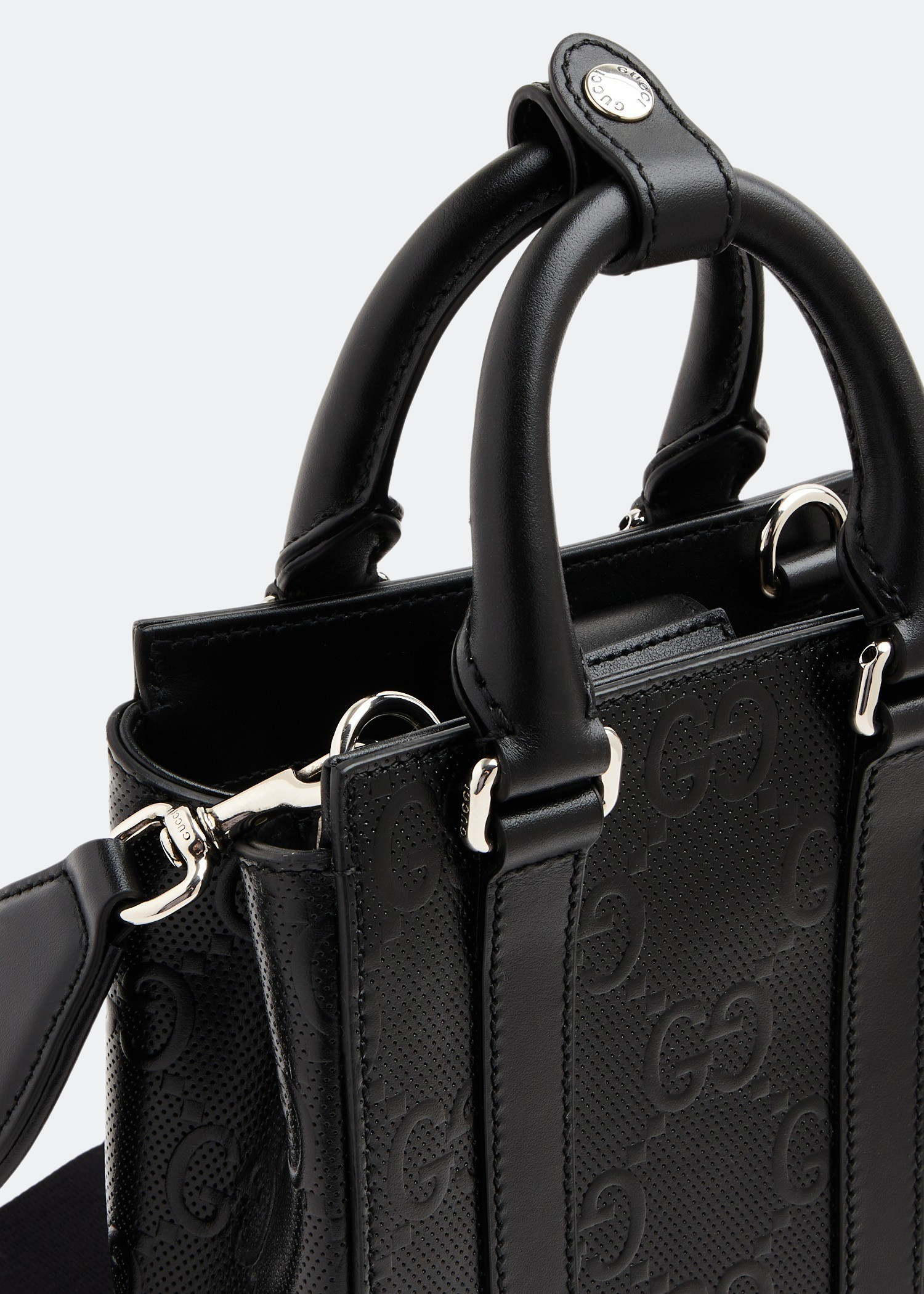 

GG embossed mini tote bag, Black