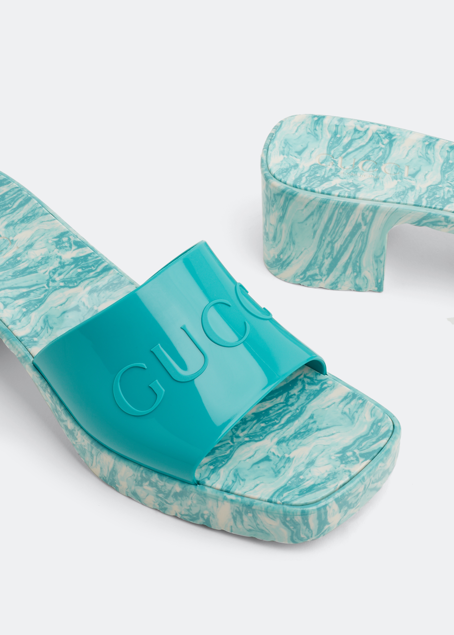 

Rubber slide sandals, Blue