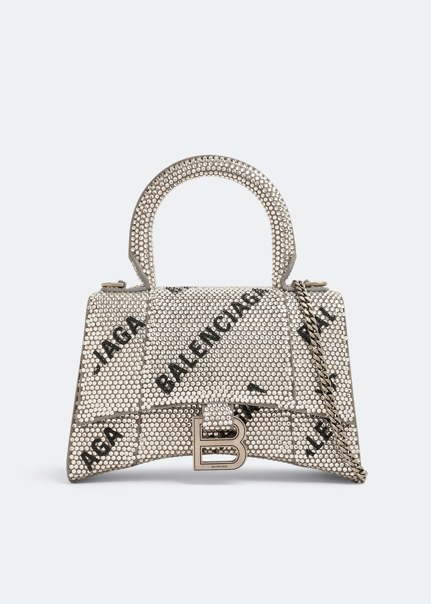 Balenciaga Hourglass XS chain bag for Women - Silver in KSA 