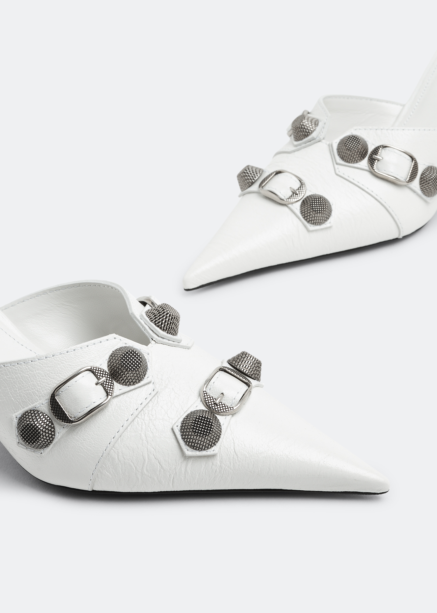 

Cagole mules, White