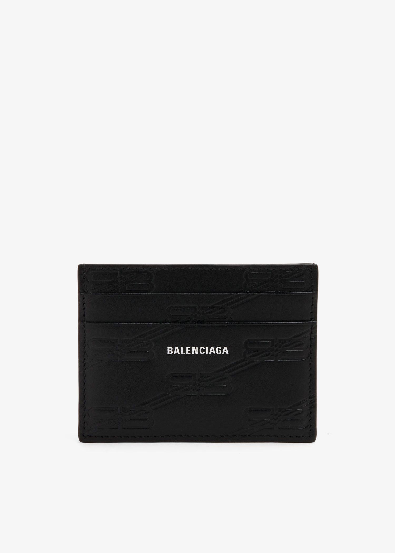 

Embossed monogram card case, Black