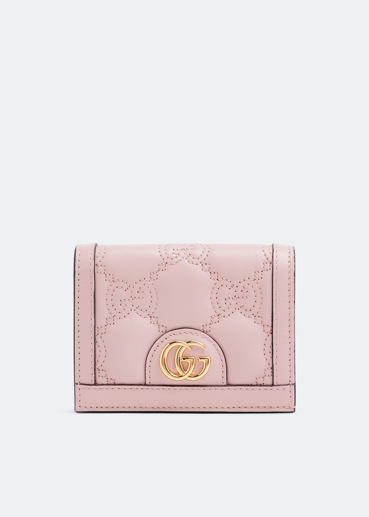 

GG Matelassé card case wallet, Pink