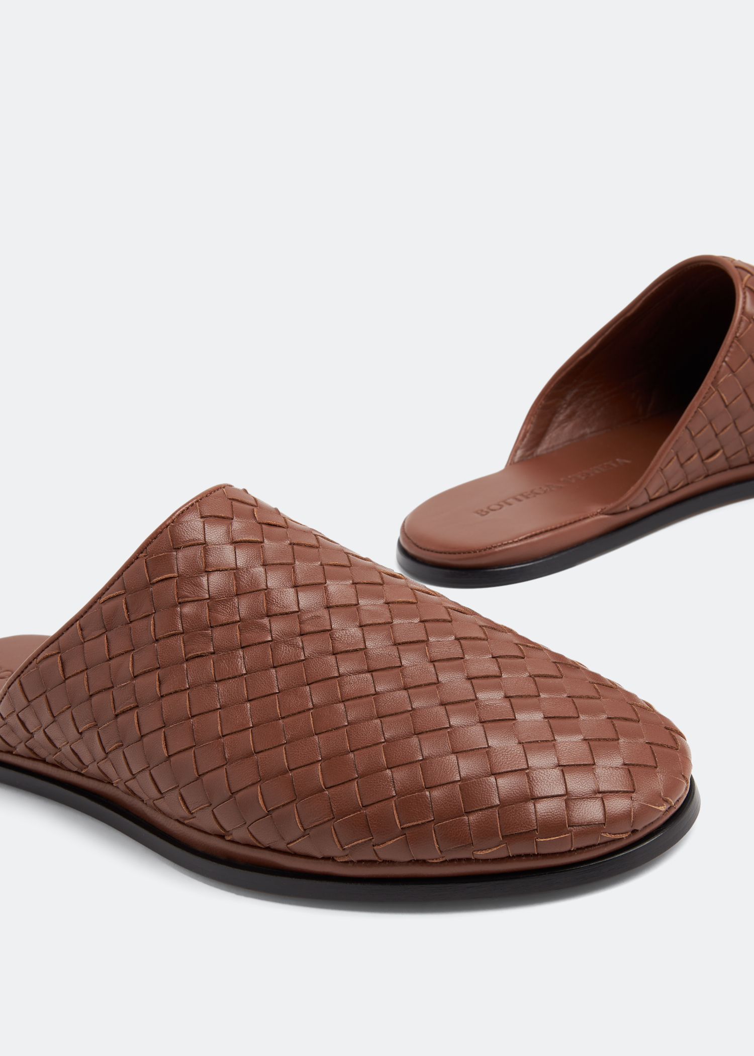 

Open back slippers, Brown