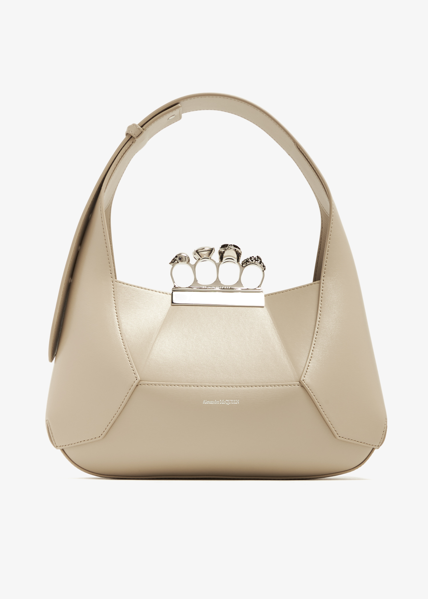 

Jewelled hobo bag, Beige