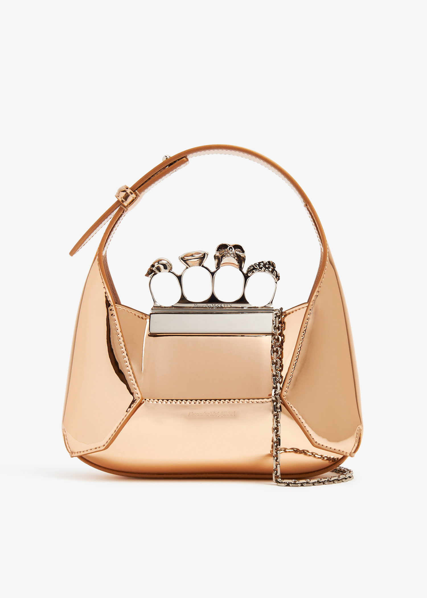 

Jewelled mini hobo bag, Metallic