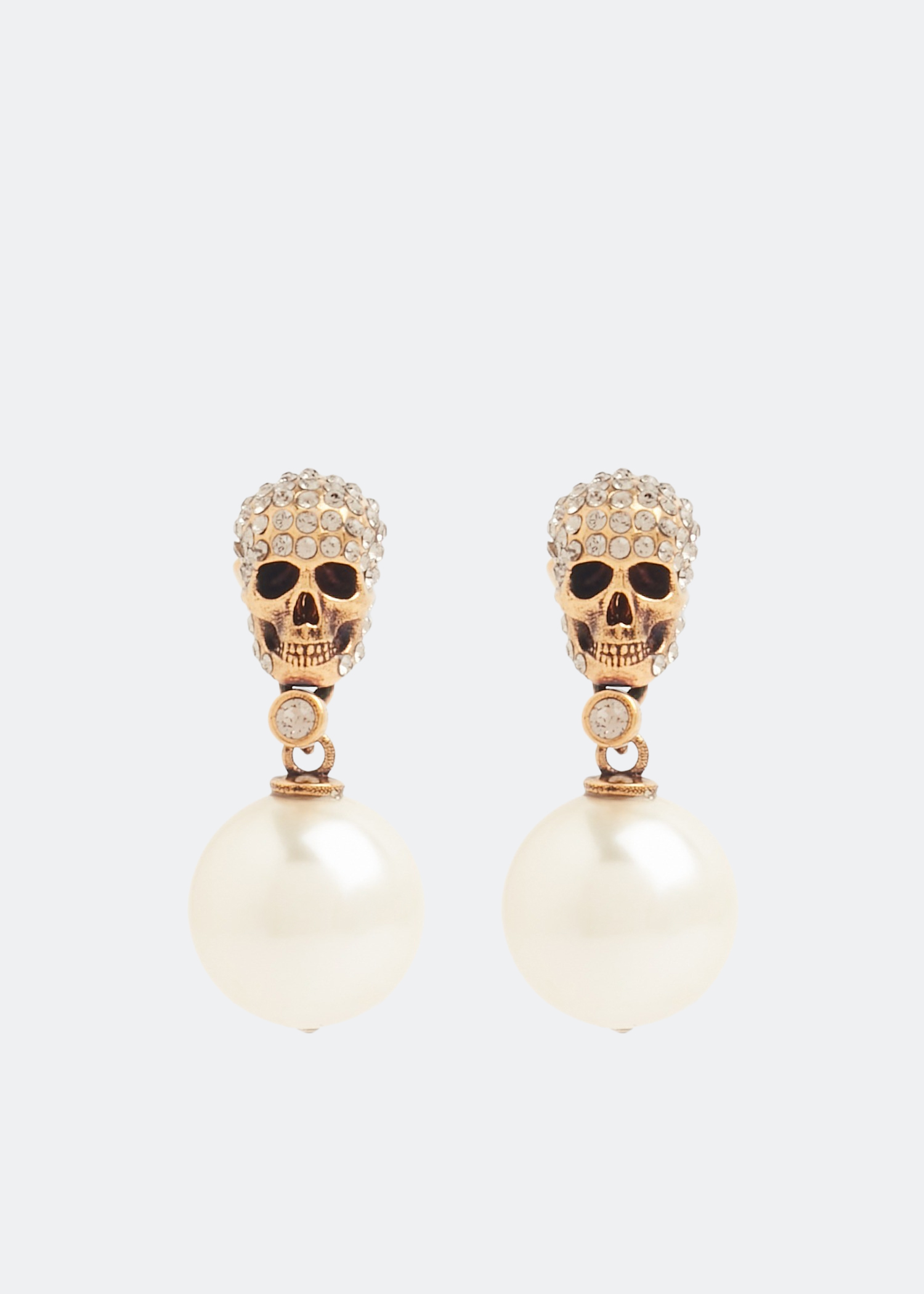 

Pearl & Skull earrings, Gold