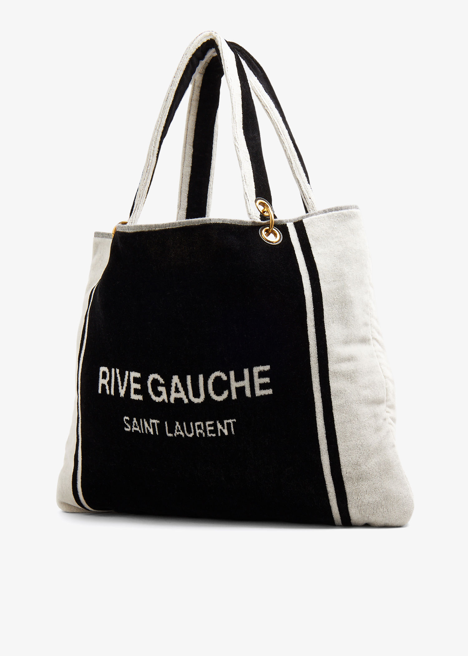 Saint Laurent Rive Gauche Towel Bag in Terry Cloth - Black - Women
