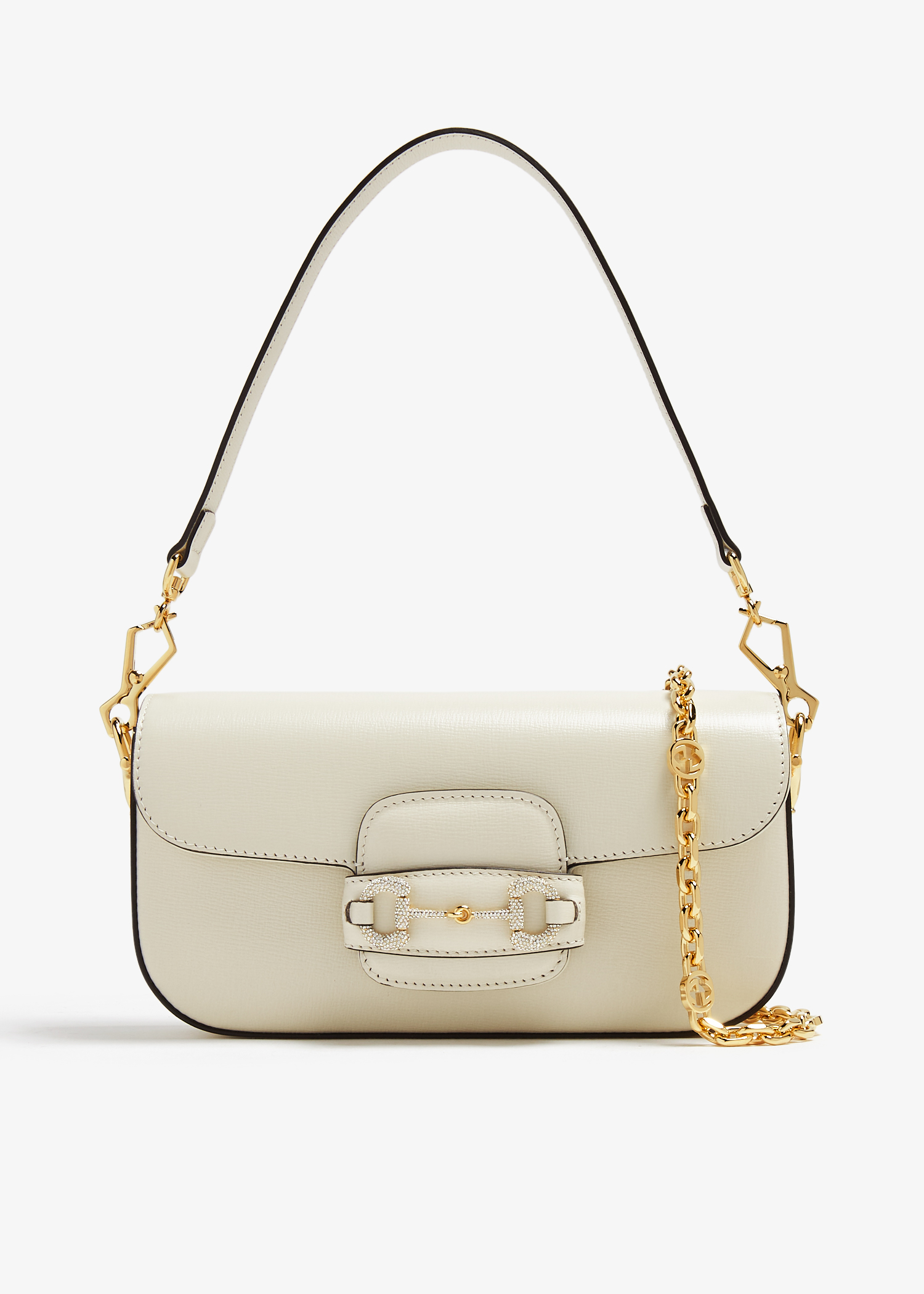 

Horsebit 1955 shoulder small bag, White