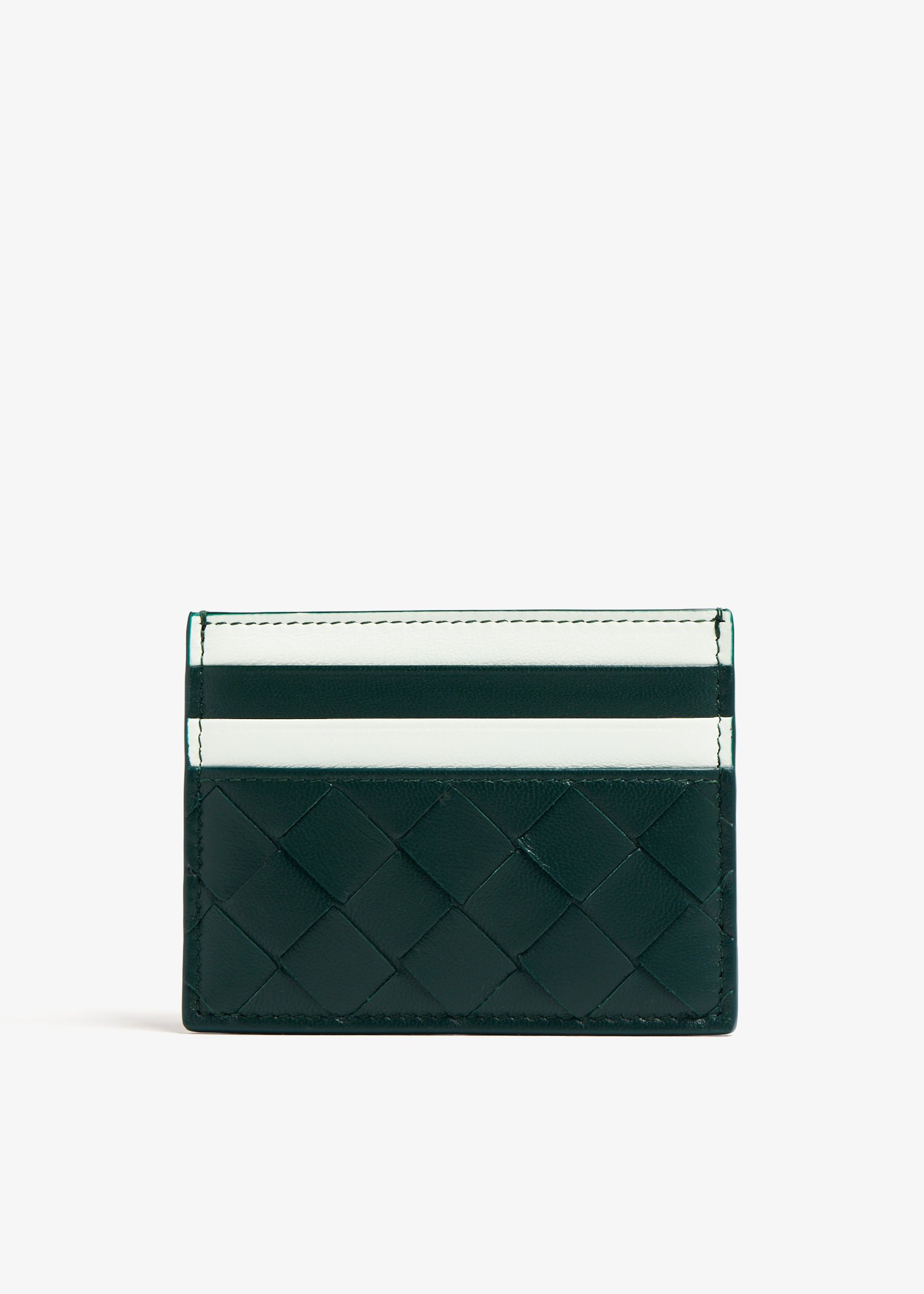 

Intrecciato card case, Green