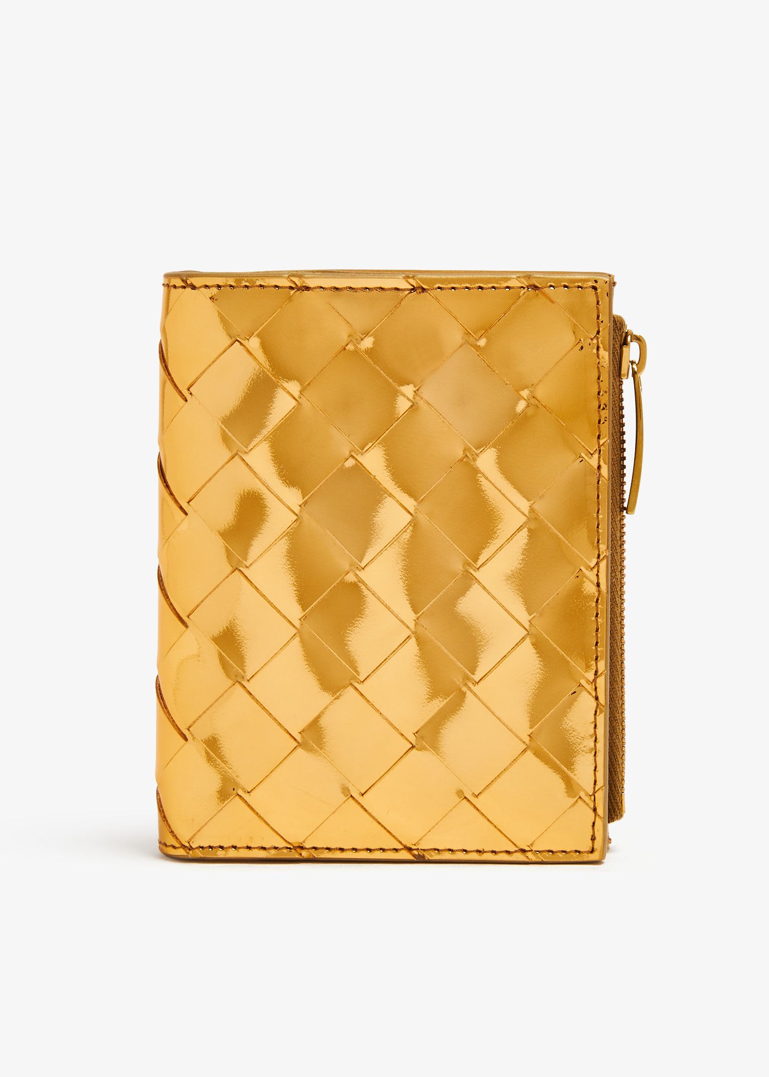 

Small bi-fold zip wallet, Gold