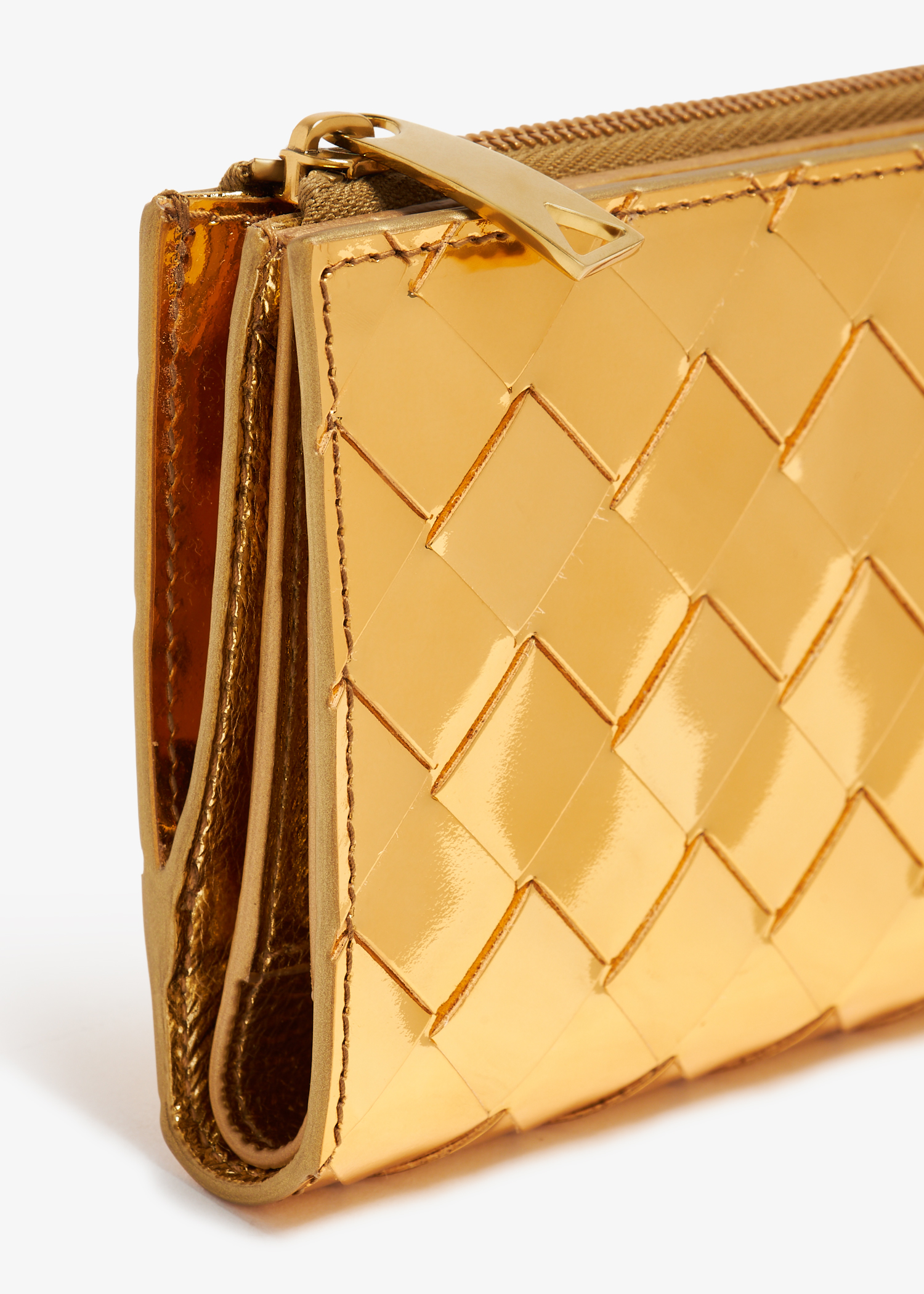 Bottega Veneta Small bi fold zip wallet for Women Gold in Bahrain Level Shoes