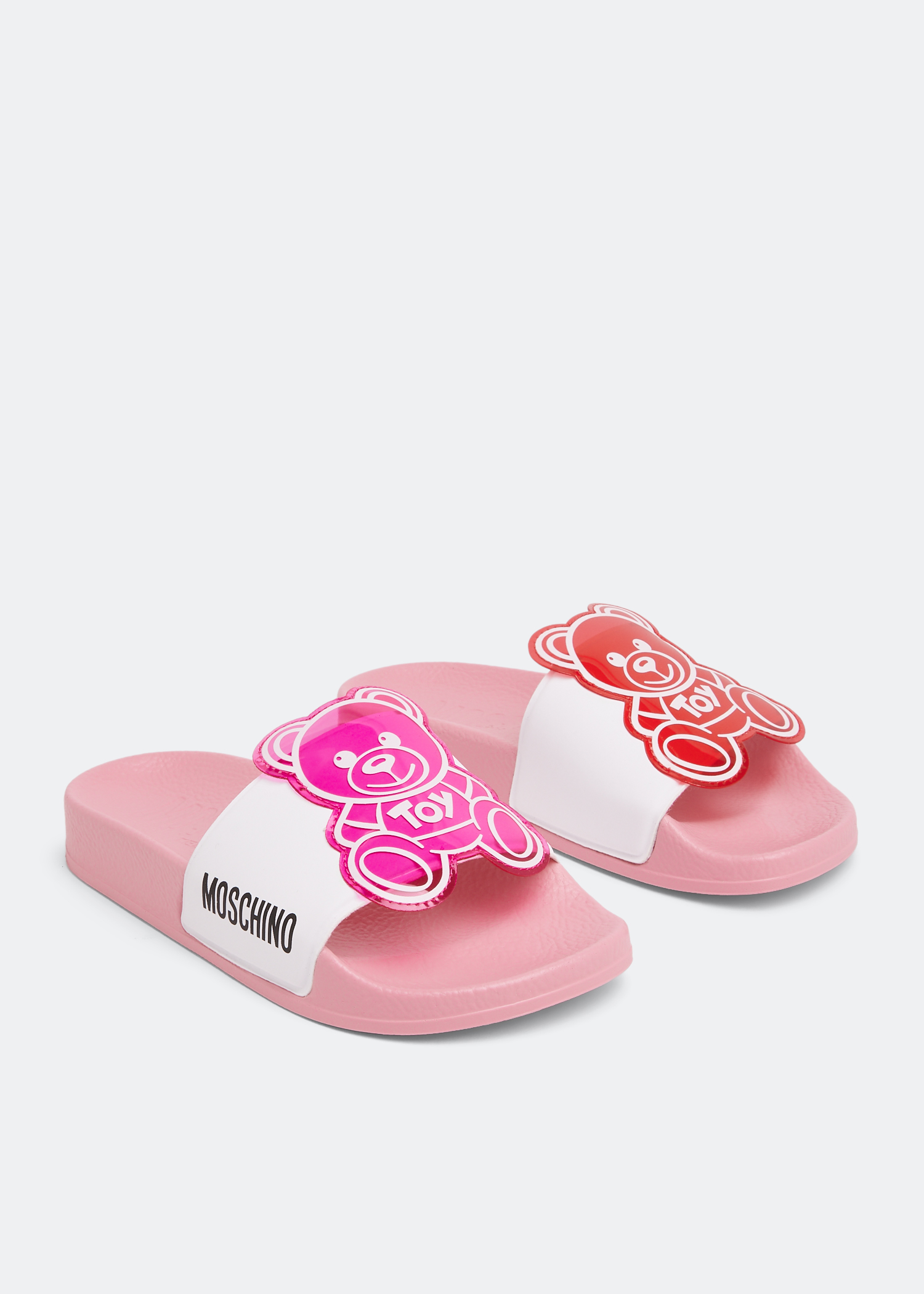 Moschino Teddy Bear slides for Girl White in UAE Level Shoes