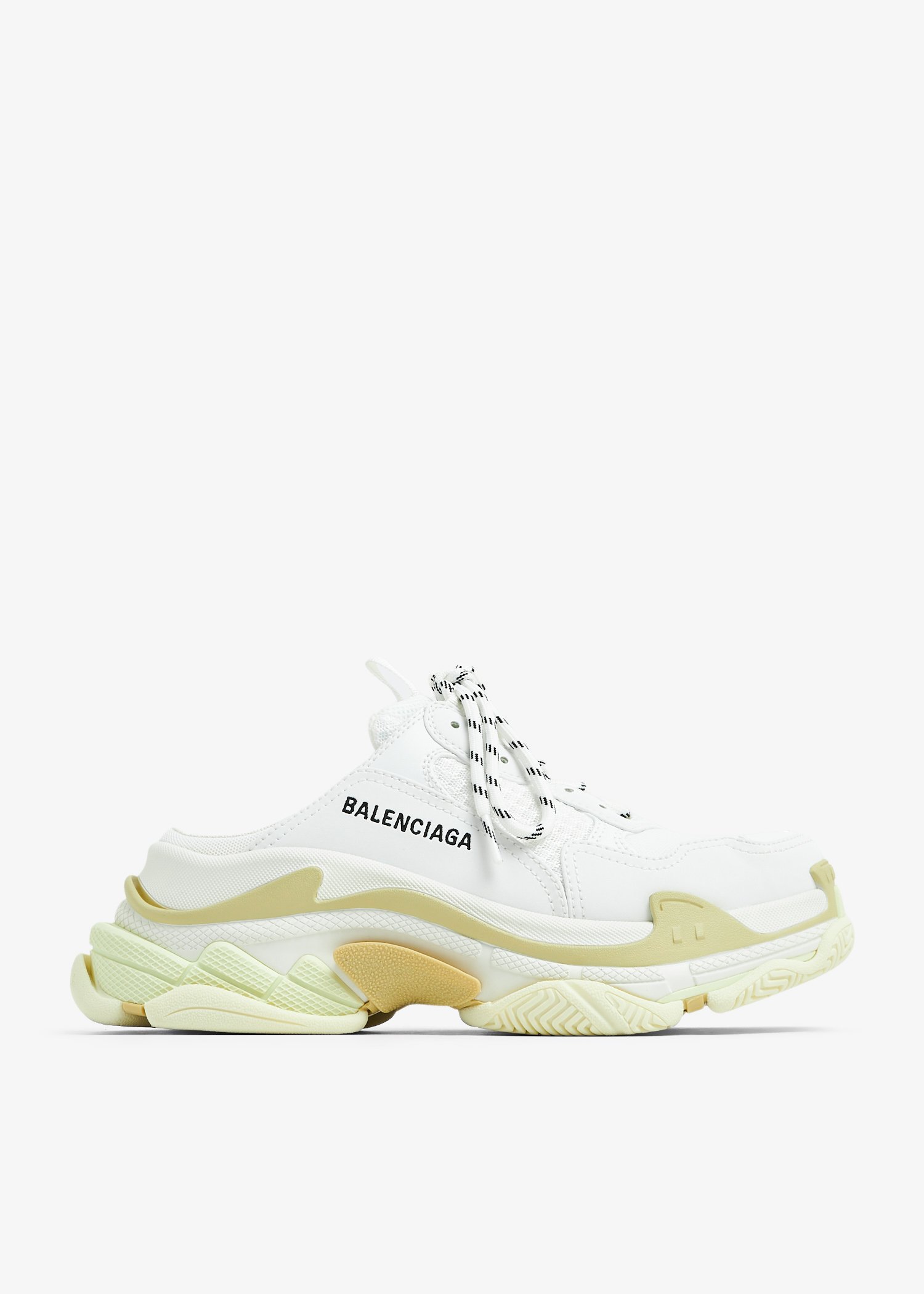 

Triple S mules, White