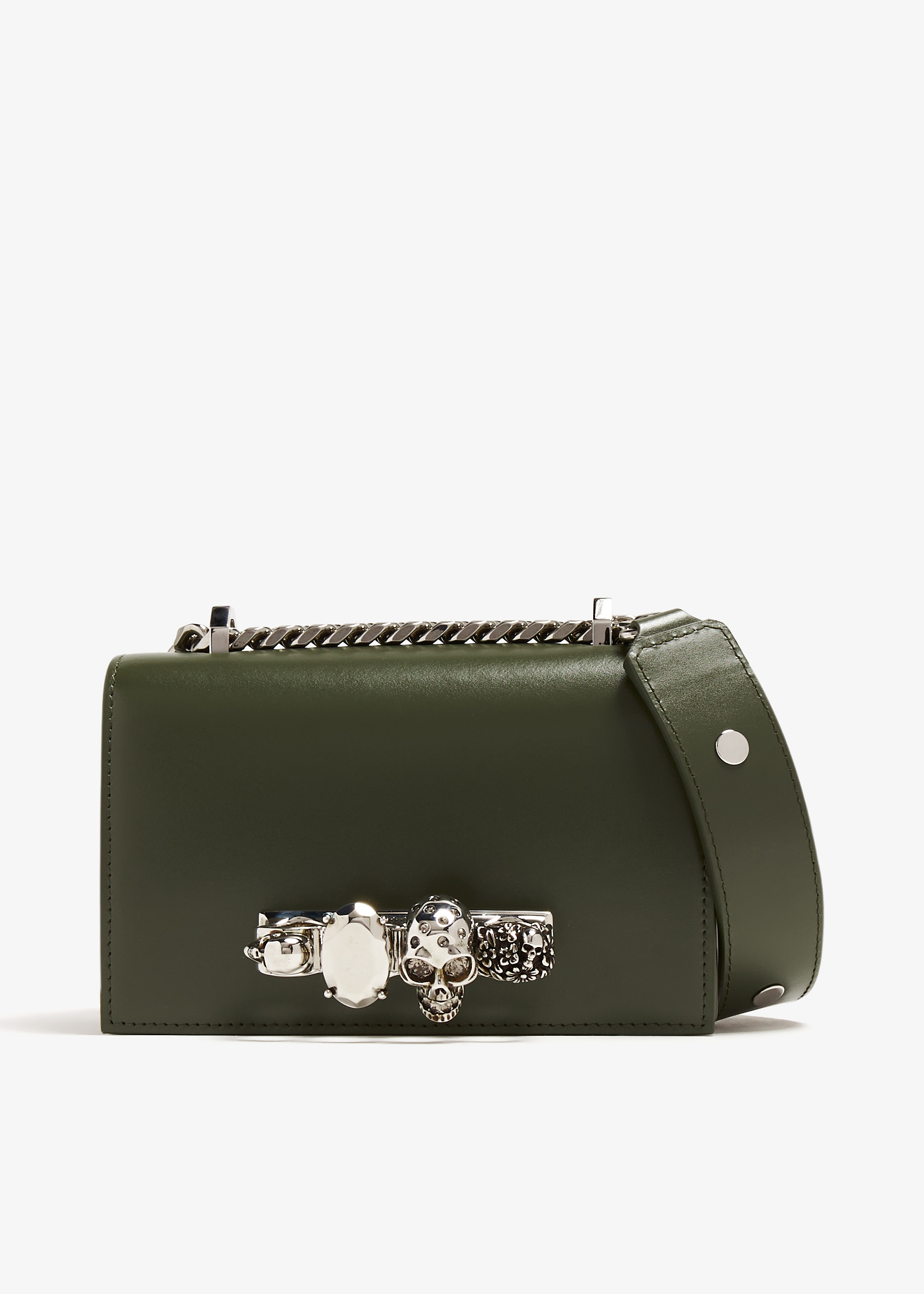 

Mini jewelled satchel, Green