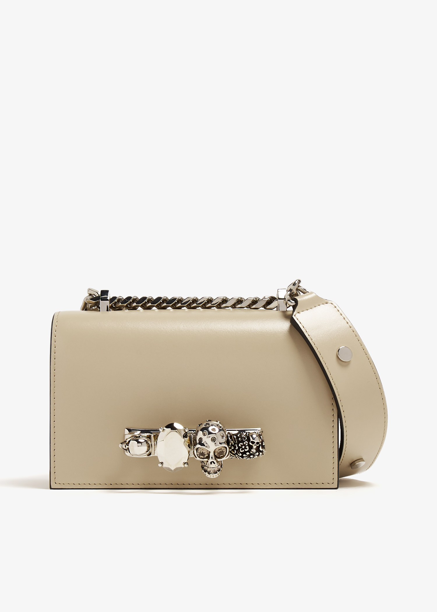 

Mini jewelled satchel, Beige