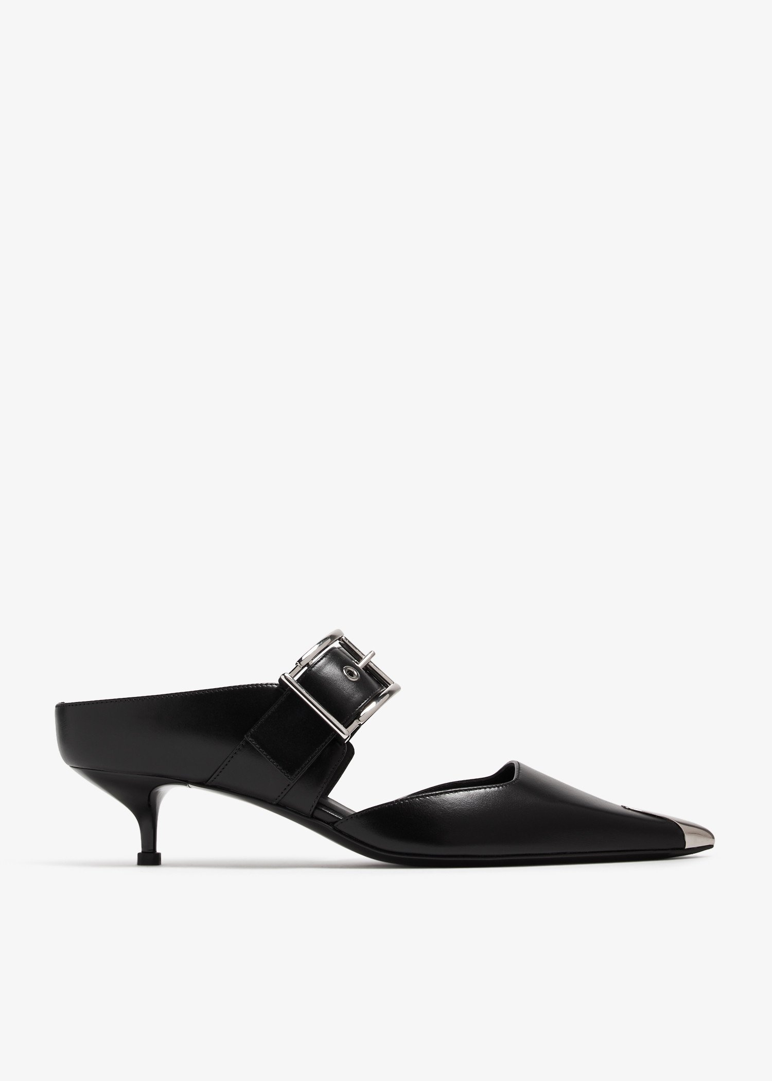 

Punk buckle mules, Black