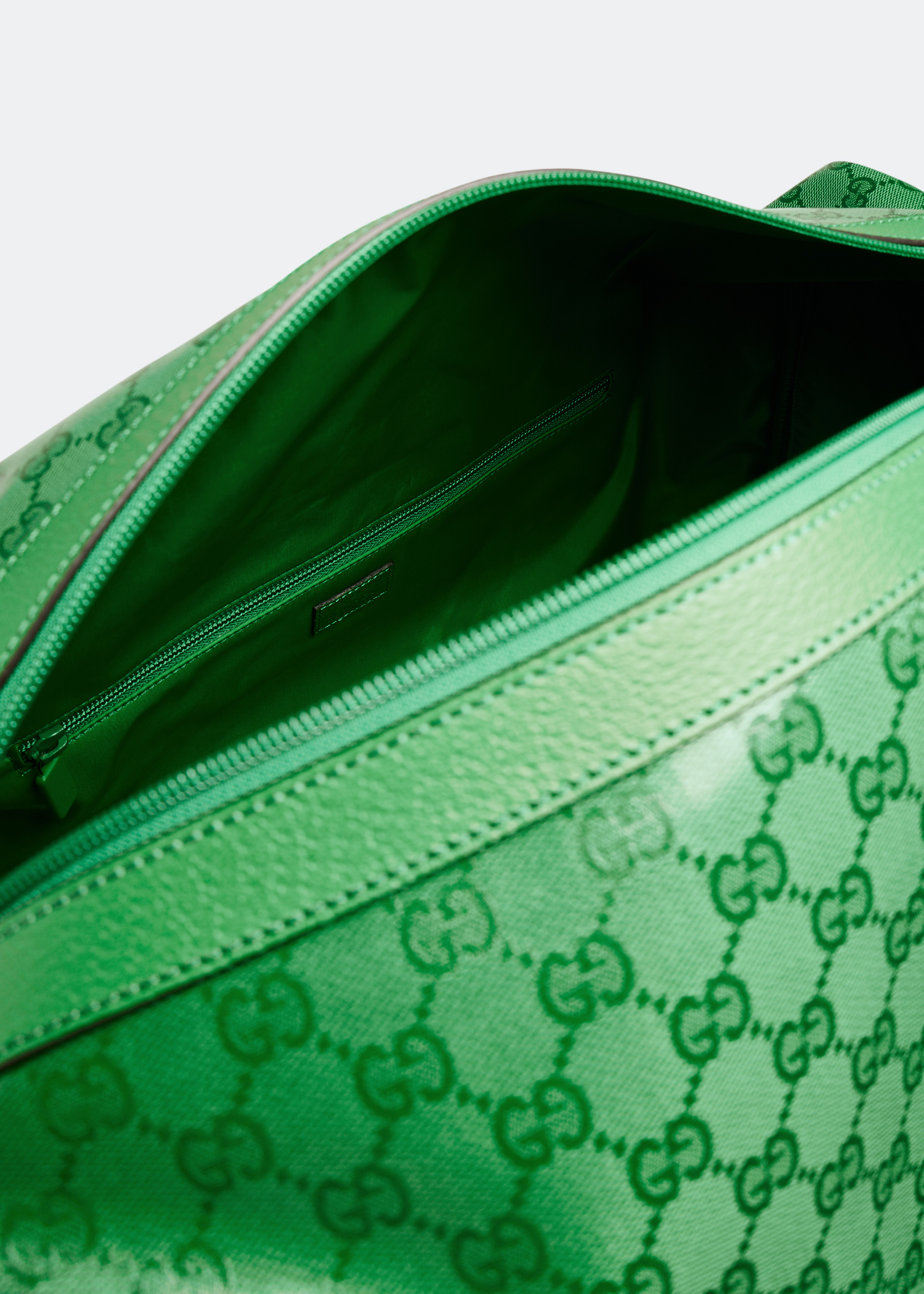 GUCCI Green GG crystal fabric duffle bag