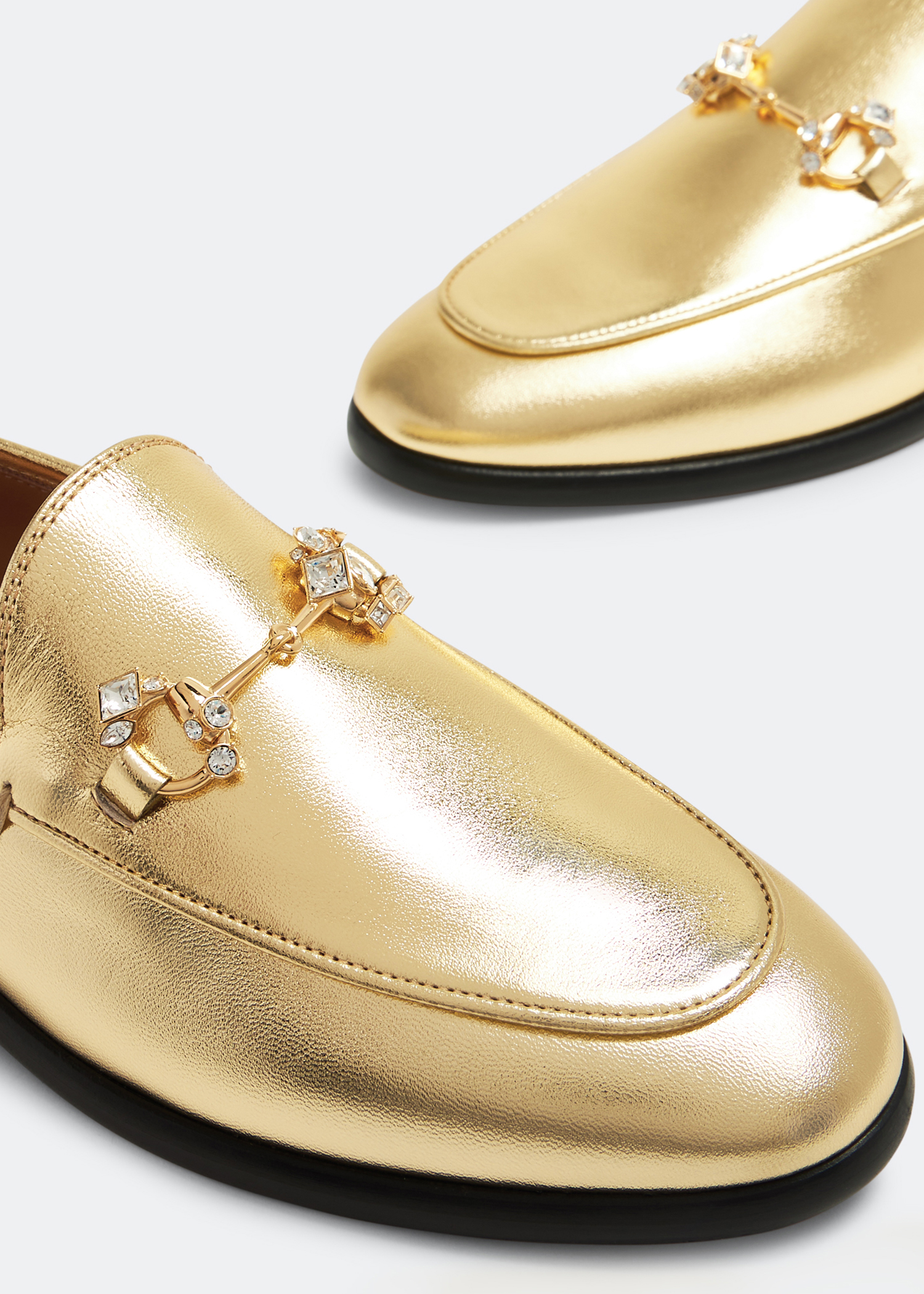 Gold hot sale gucci loafers