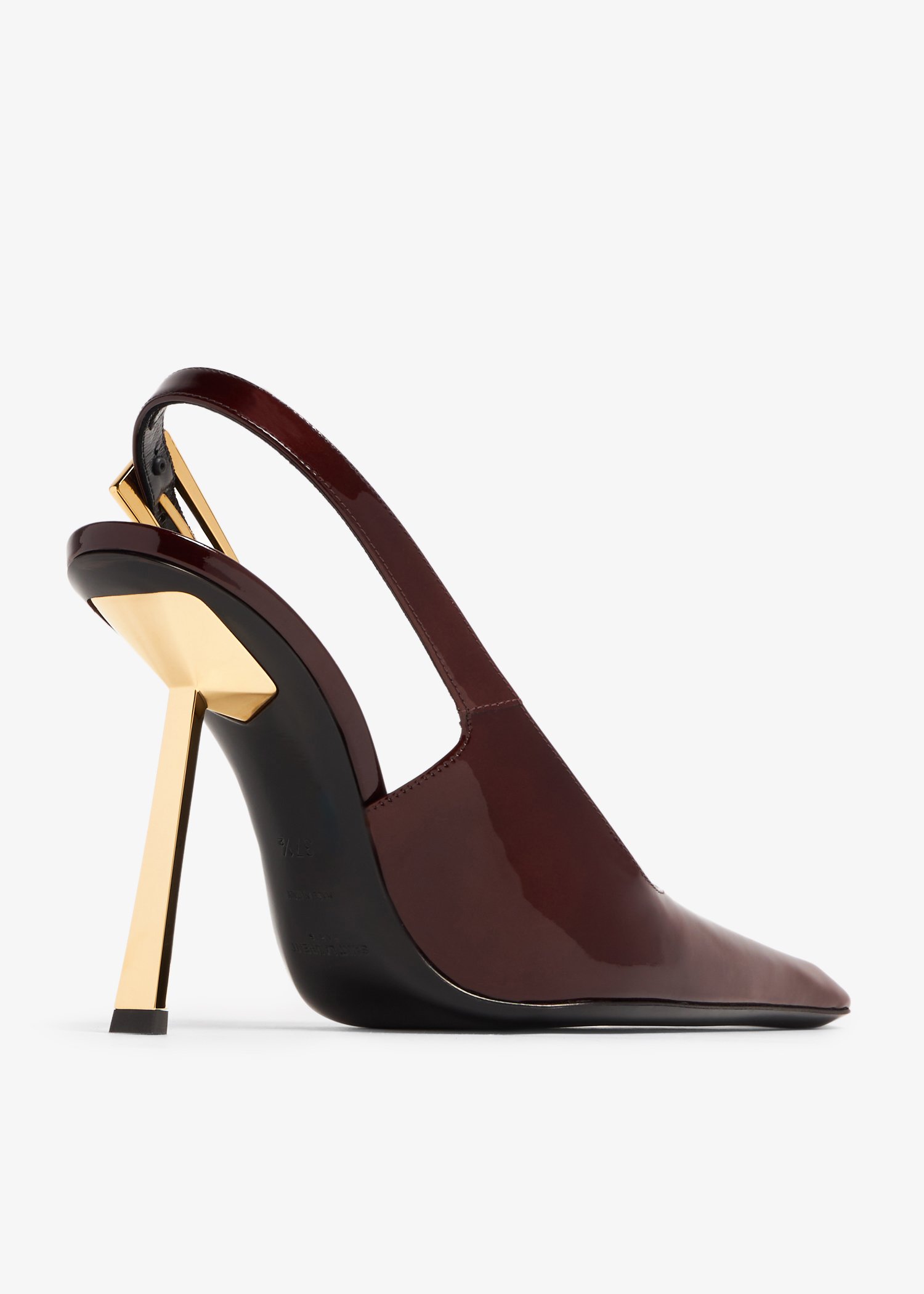 Lee Patent Leather Slingback Pumps in Brown - Saint Laurent