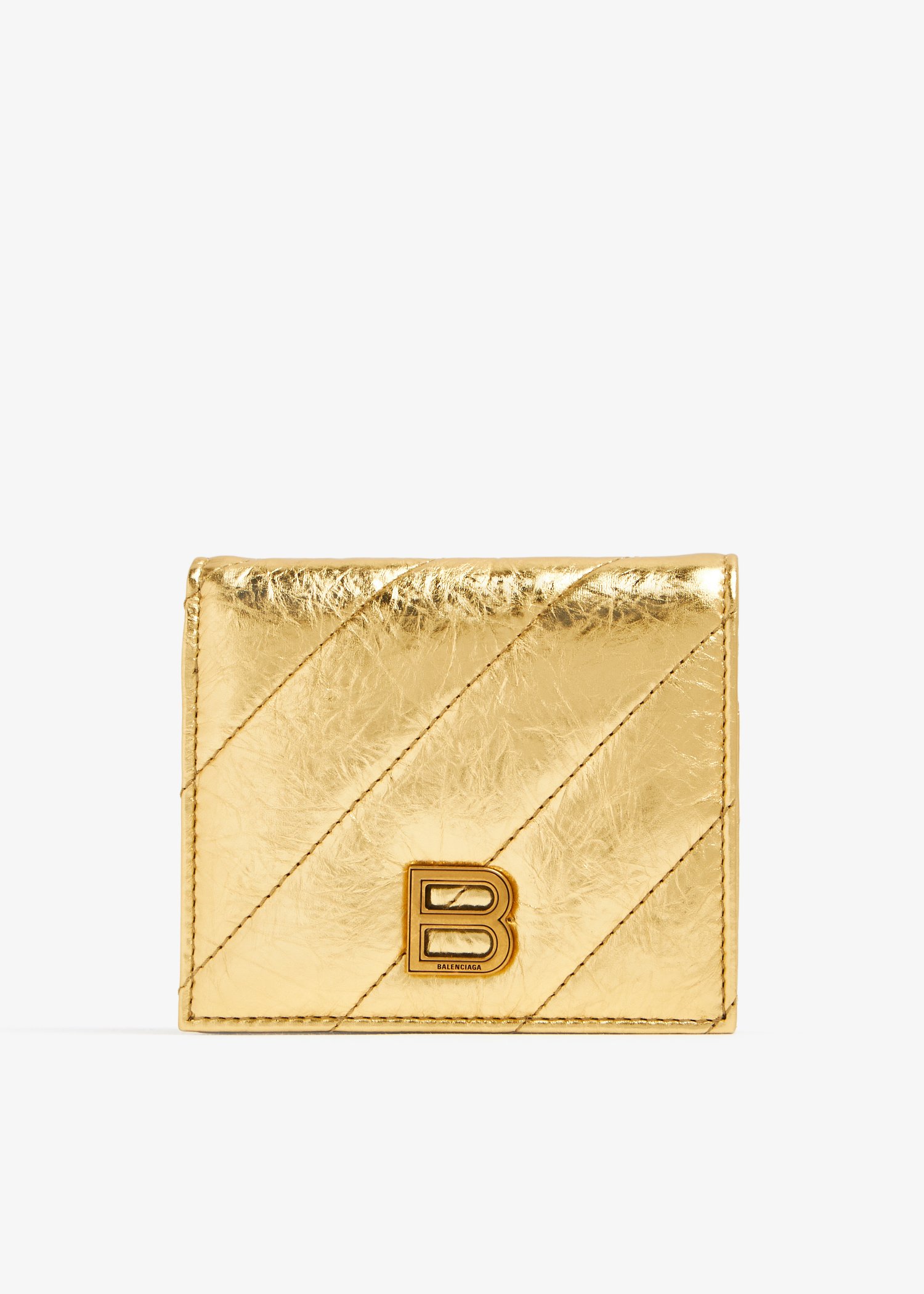 

Crush flap coin card holder, Gold