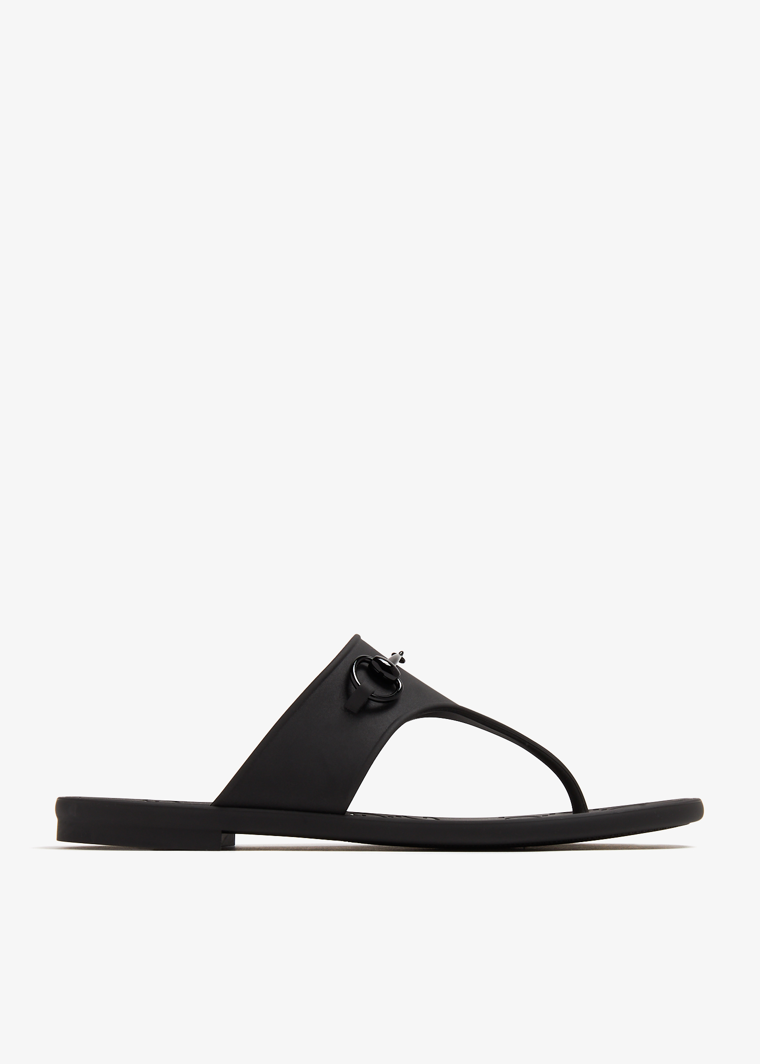 

Horsebit thong rubber sandals, Black