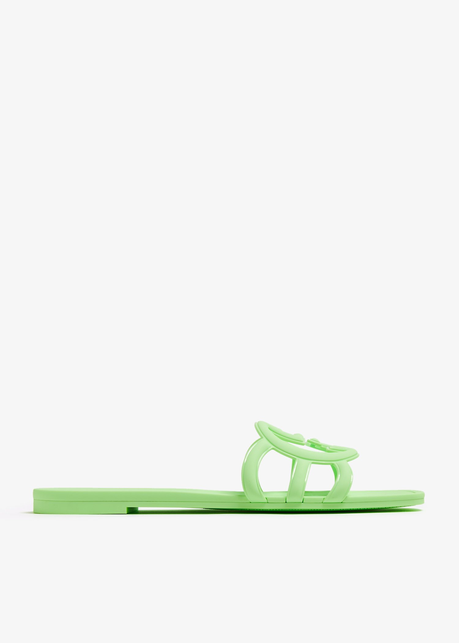 

Interlocking G rubber slide sandals, Green