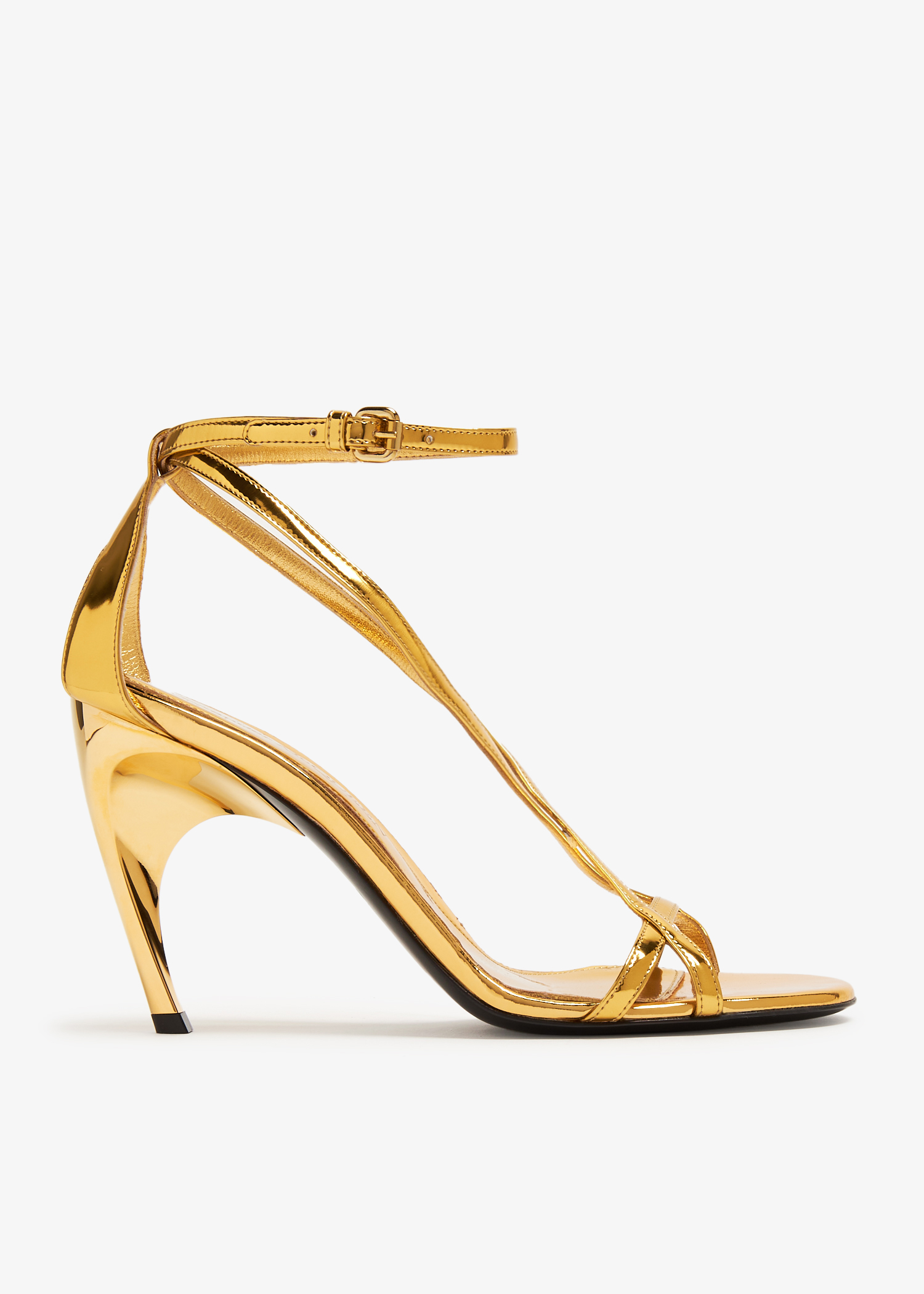 

Armadillo metallic leather sandals, Gold