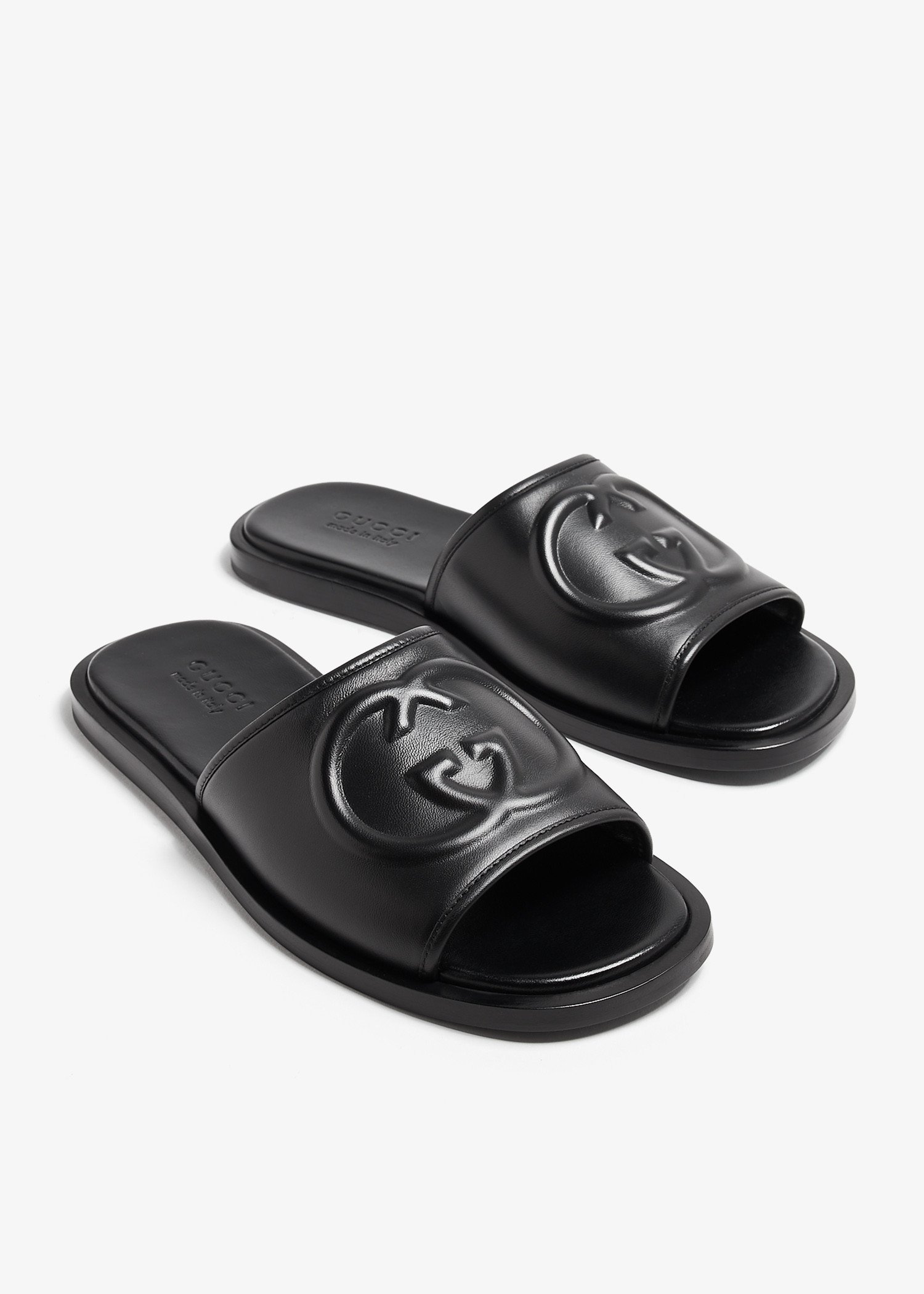 Gucci Interlocking G slide sandals for Men Black in UAE Level Shoes