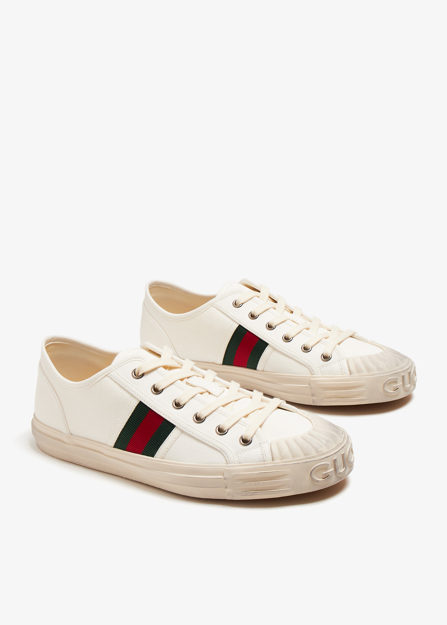 Gucci Web canvas sneakers for Men White in Qatar Level Shoes