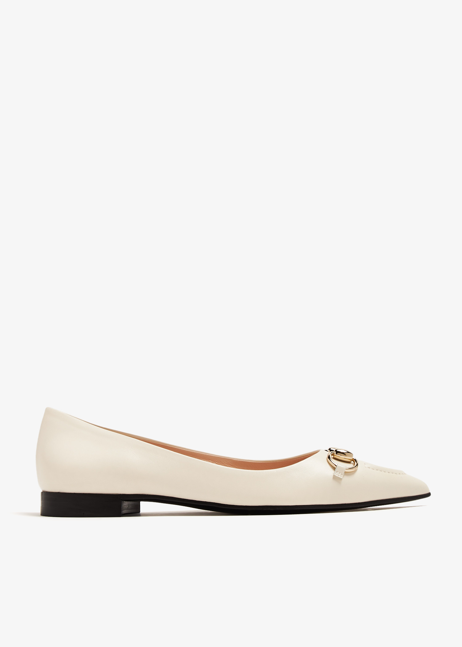 

Horsebit ballet flats, White