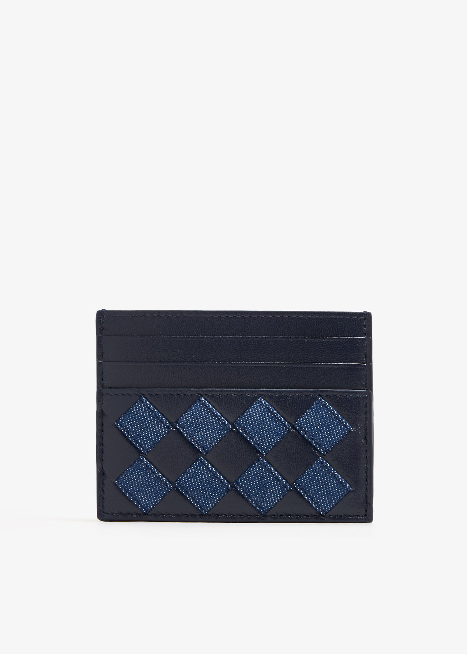 

Intrecciato card case, Blue