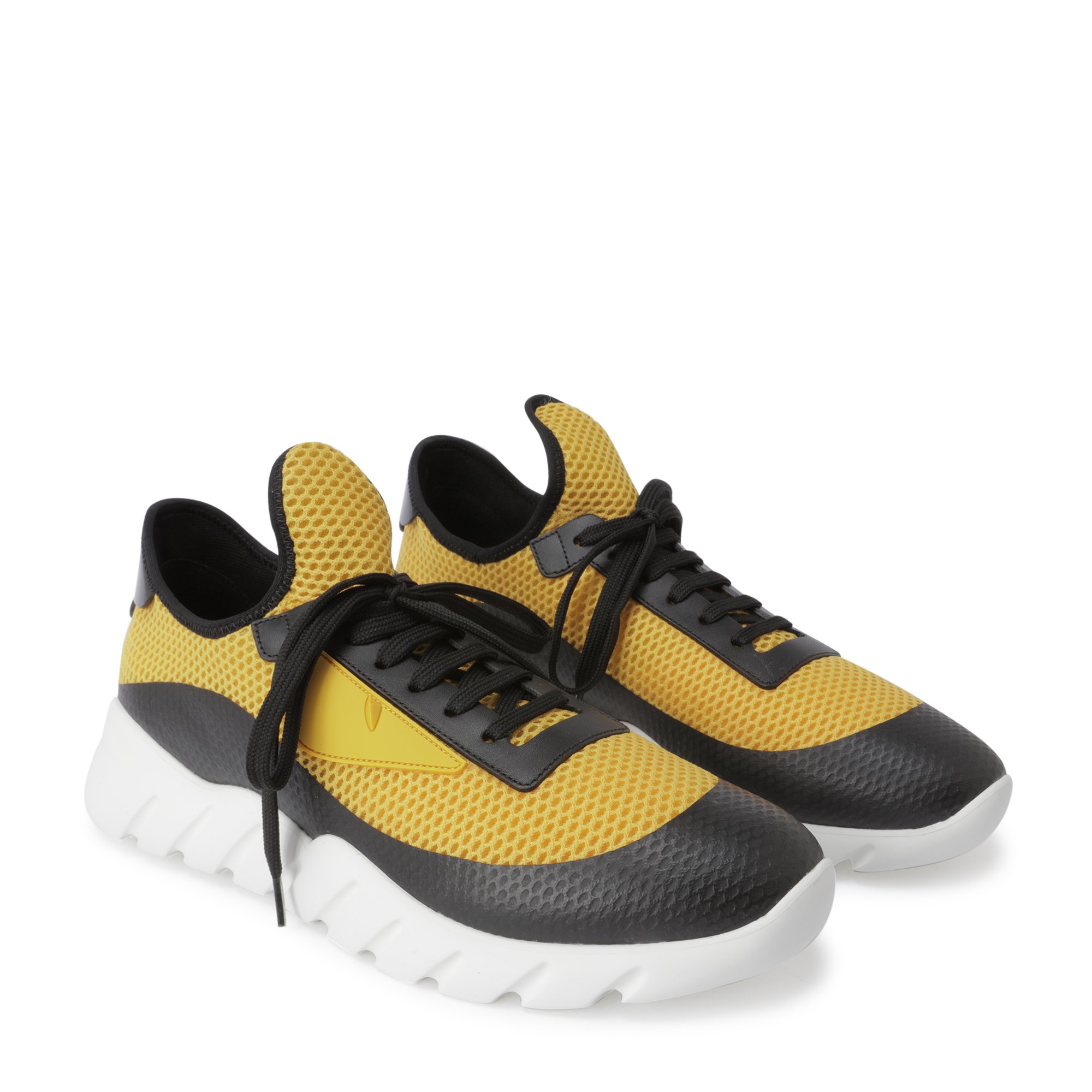 

Tech and mesh running sneakers, Yellow