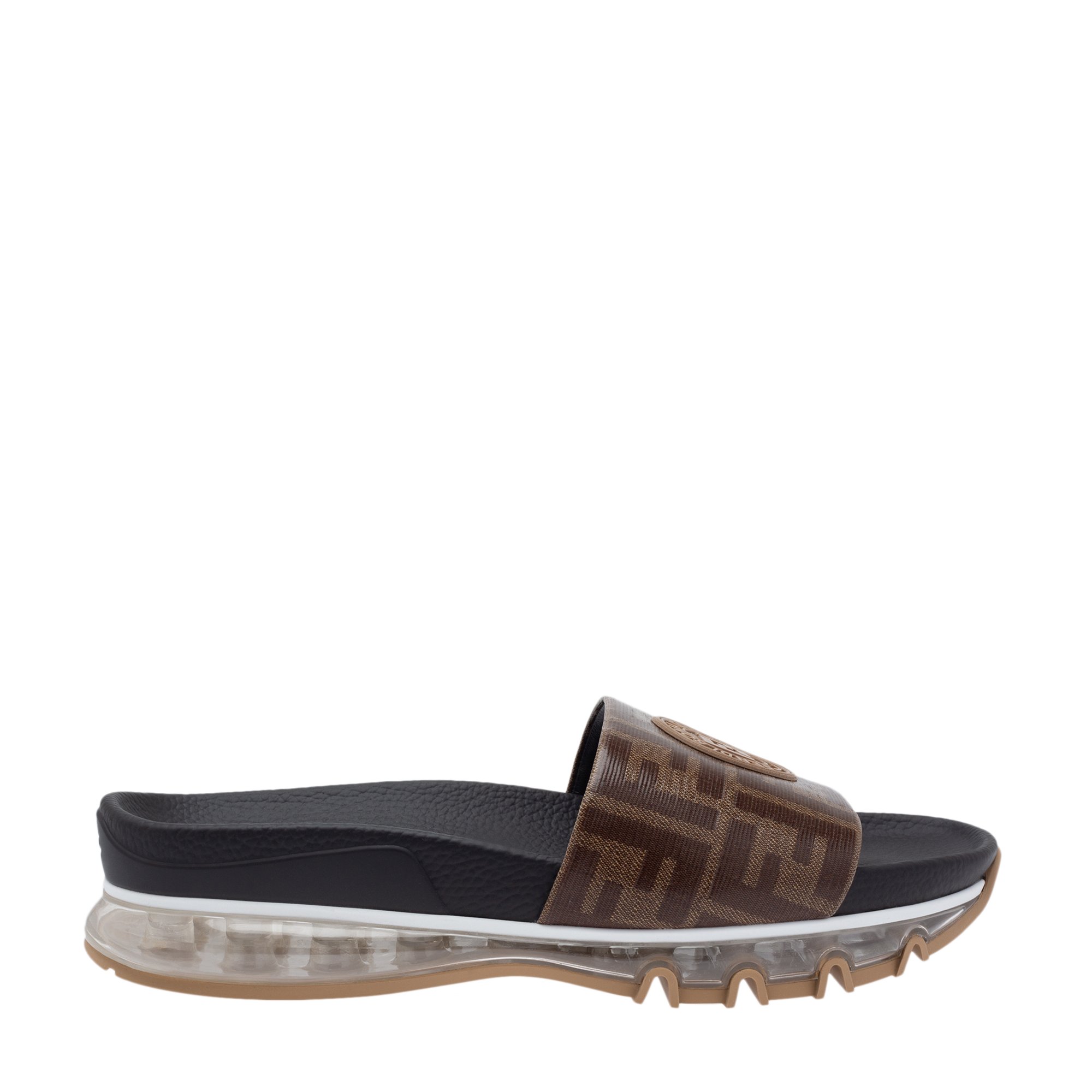 Fendi logo print discount slides