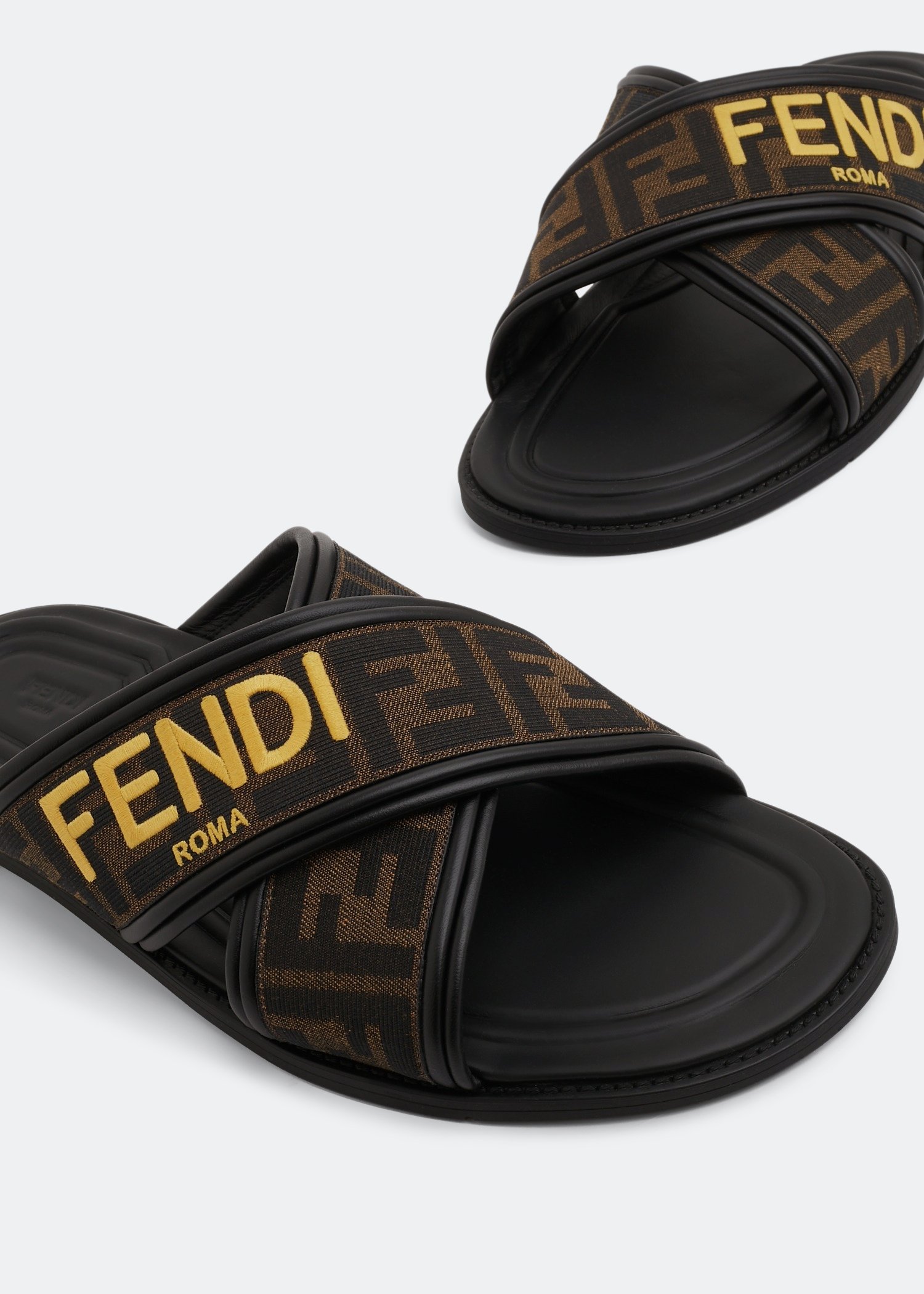 Fendi Criss cross sandals for Men Brown in UAE Level Shoes