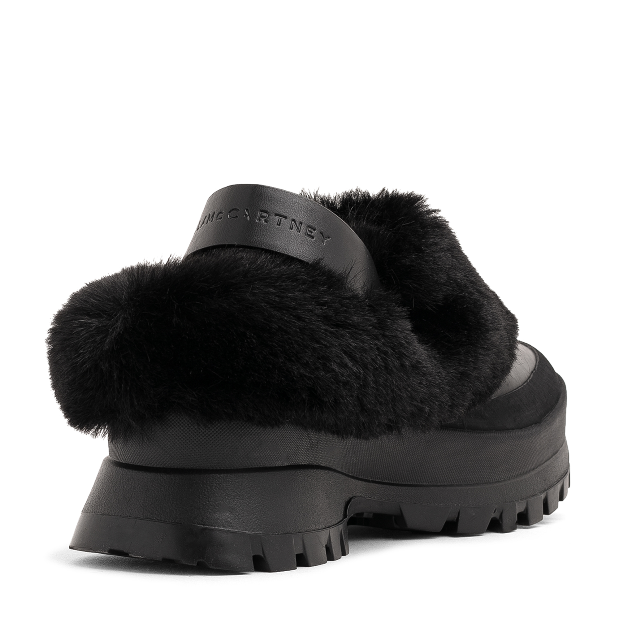 

Trace fur-trimmed mules, Black